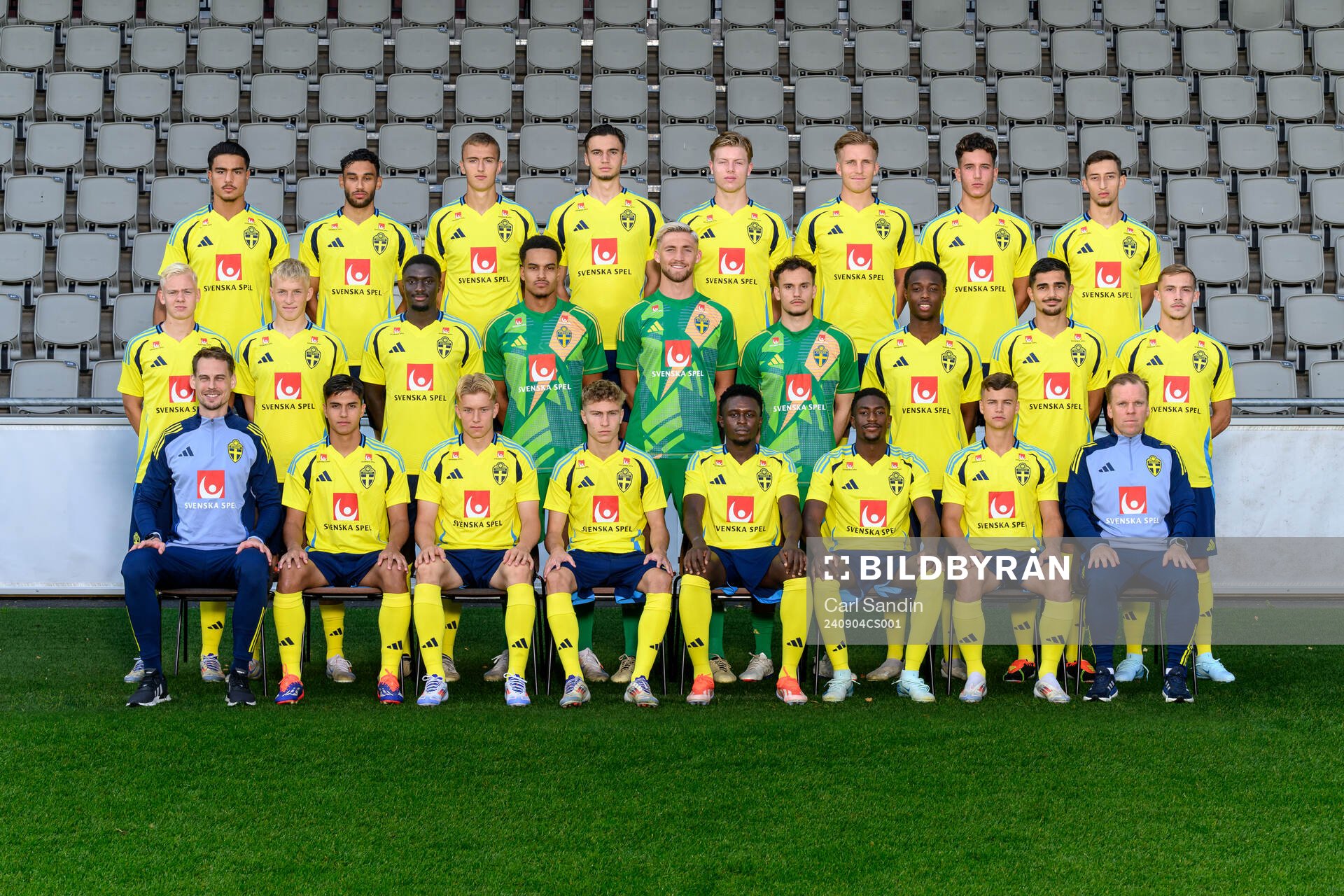 The Swedish under-21 national football team pose for a team