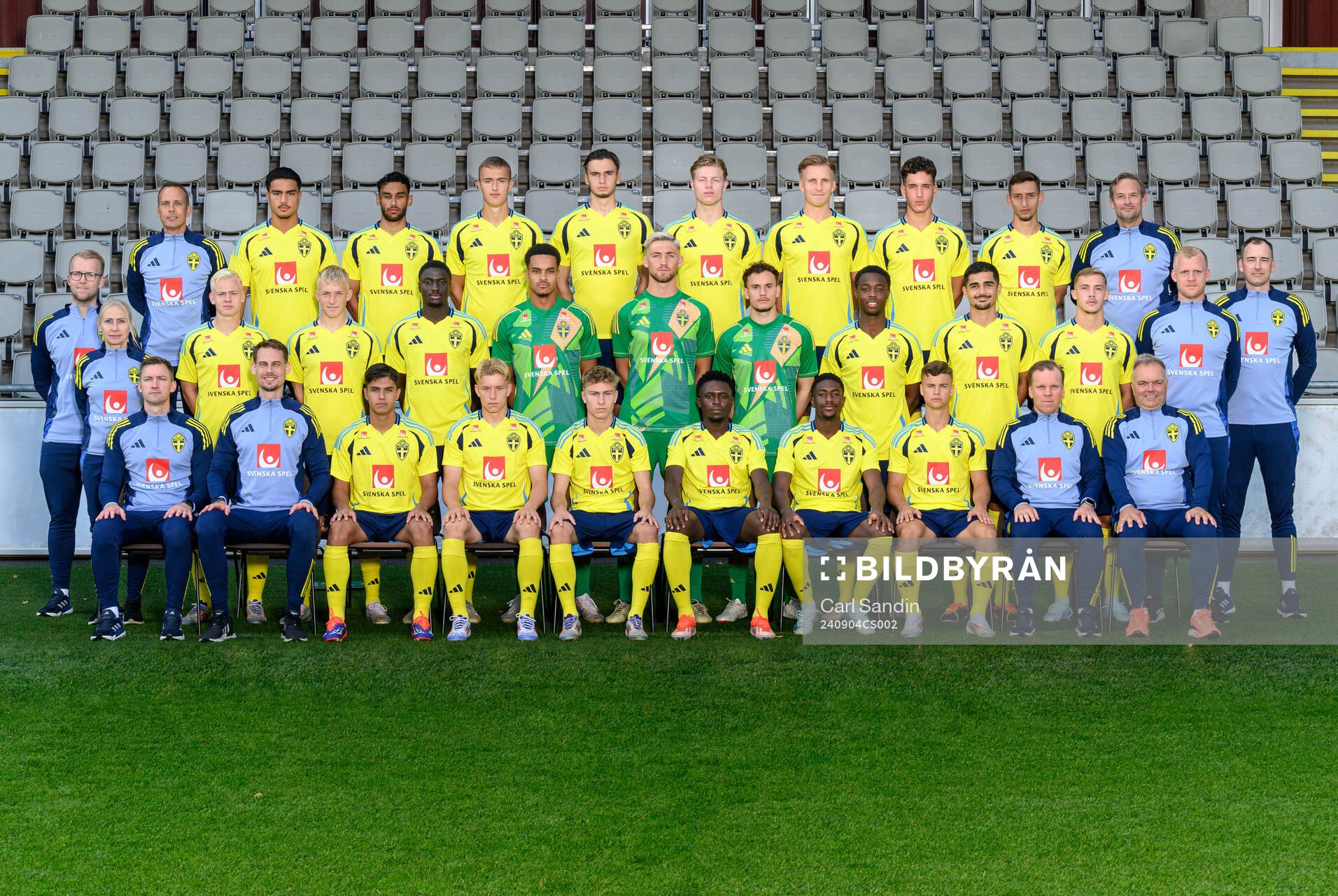The Swedish under-21 national football team pose for a team