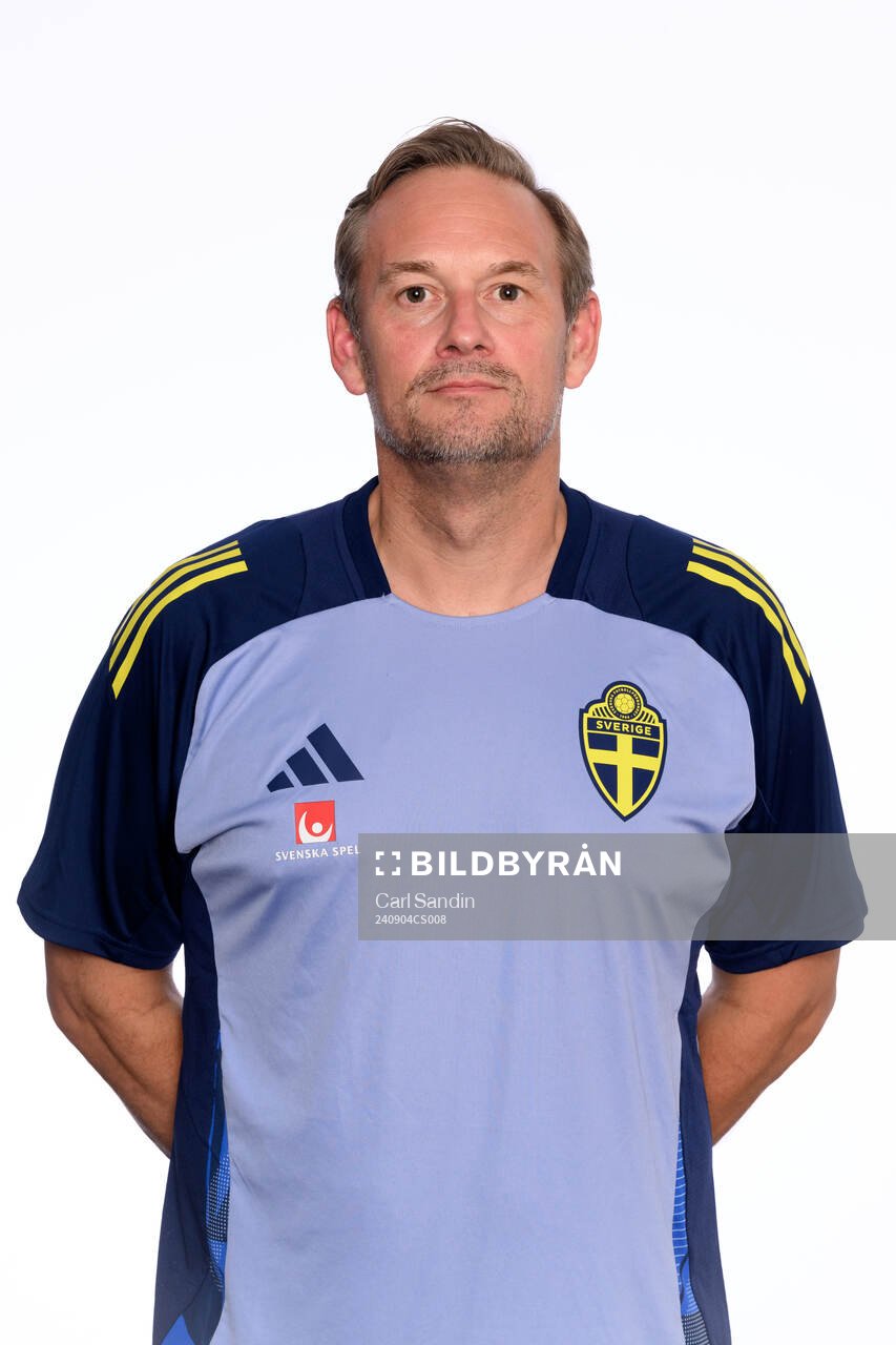 Women's under-23 coach Martin Qvarmans Möller poses for at