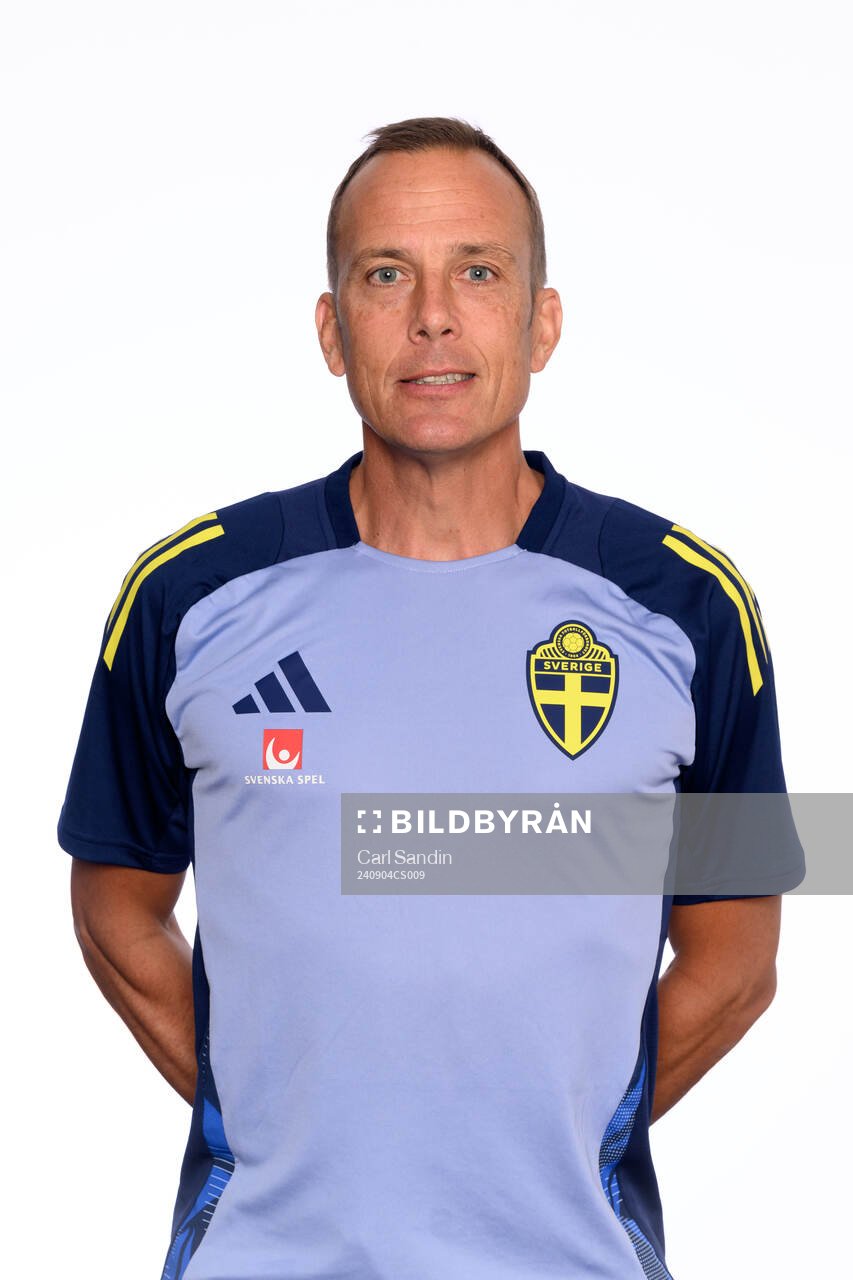 Doctor Fredrik Bergström poses for at portrait during a photo shoot with the Swedish under-21 national football team on September 4, 2024 in Jönköping.