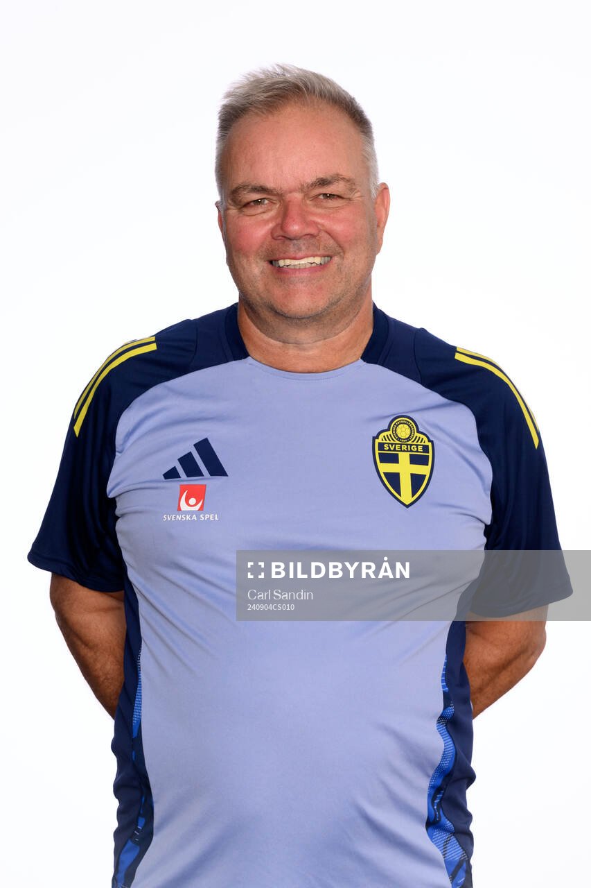 Team coordinator Mika Sankala poses for at portrait during a photo shoot with the Swedish under-21 national football team on September 4, 2024 in Jönköping.