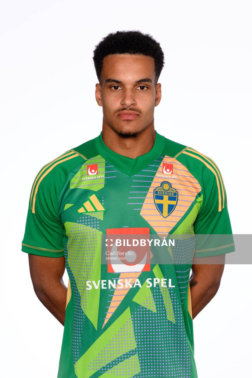 Goalkeeper Oliver Dovin poses for at portrait