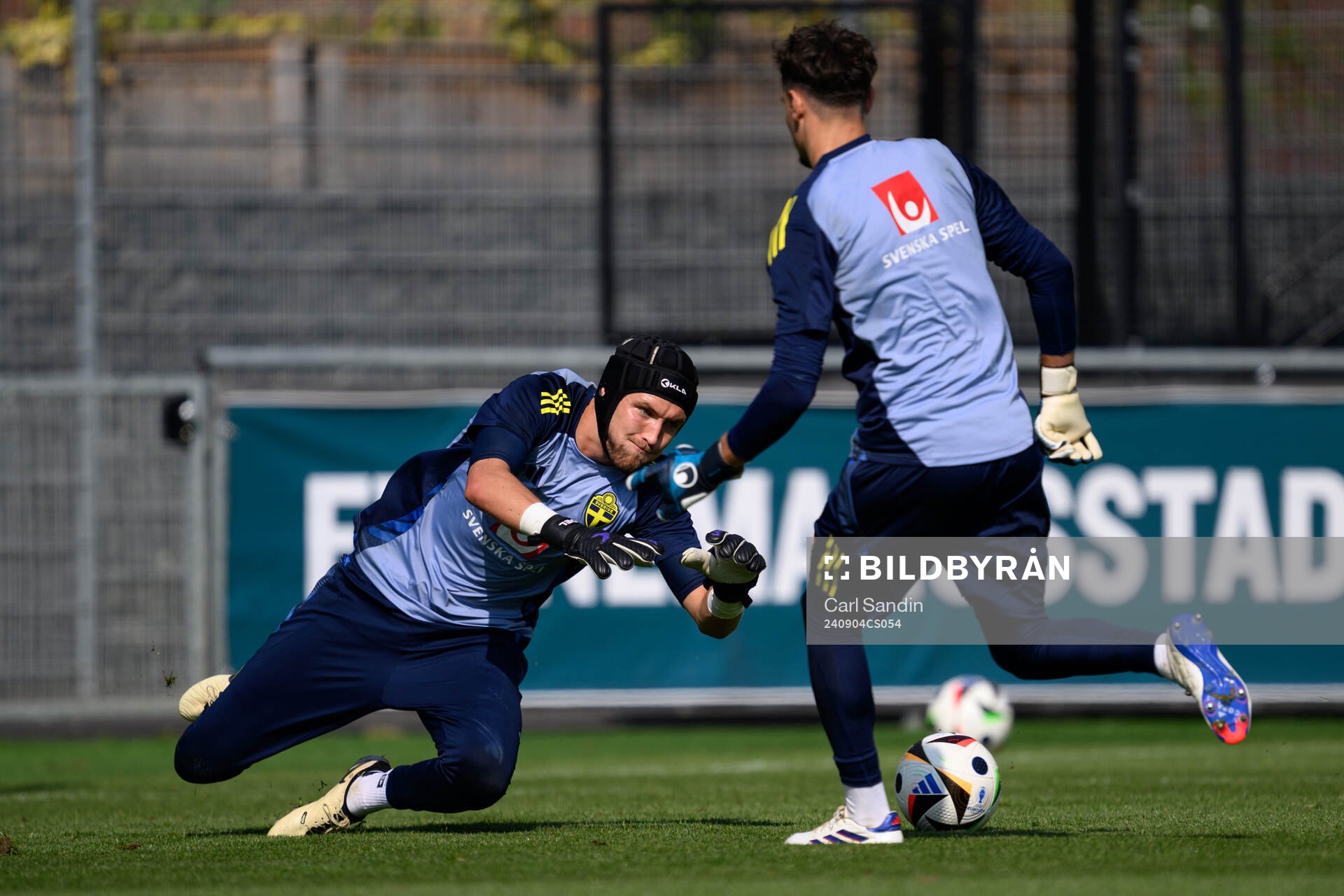 Goalkeeper Noel Törnqvist during a training session with the Swedish under-21 national football team on September 4, 2024 in Jönköping. 