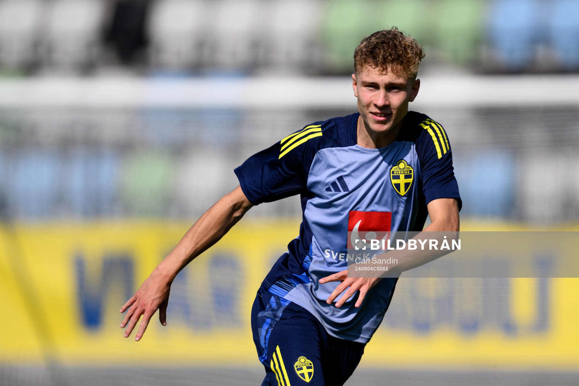 Hugo Bolin during a training session with the Swedish under-21 national football team on September 4, 2024 in Jönköping. 