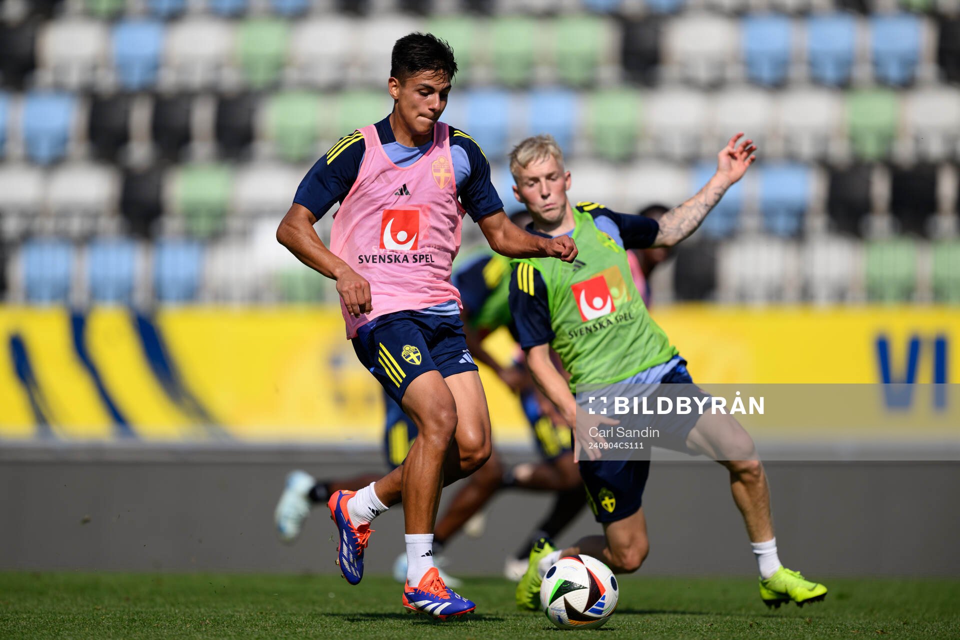 Matteo Perez Vinlöf during a training session with the Swedish under-21 national football team on September 4, 2024 in Jönköping. 