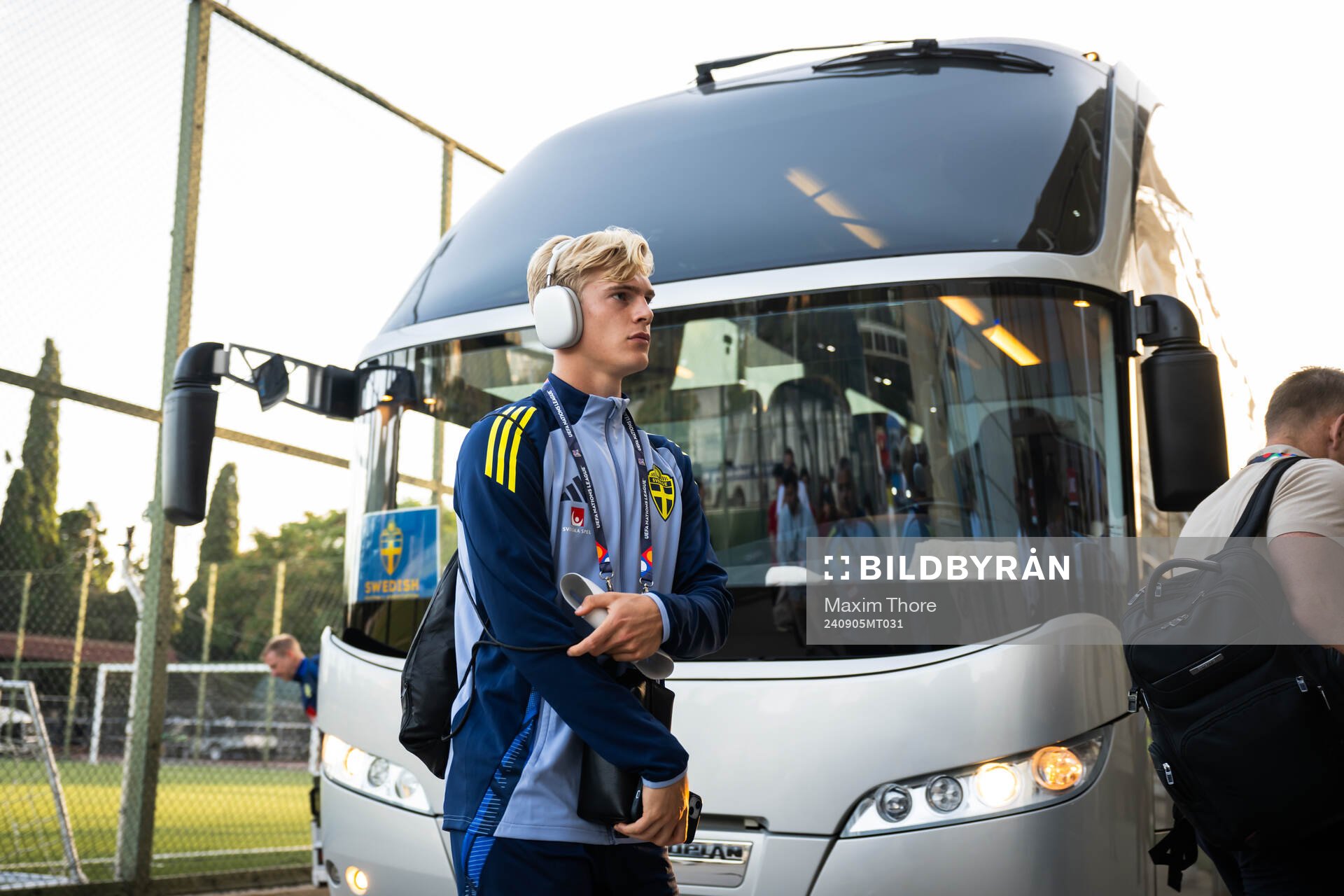 Lucas Bergwall of Sweden ahead of the Nations League football match between Azerbaijan and Sweden on September 5, 2024 in Baku. 