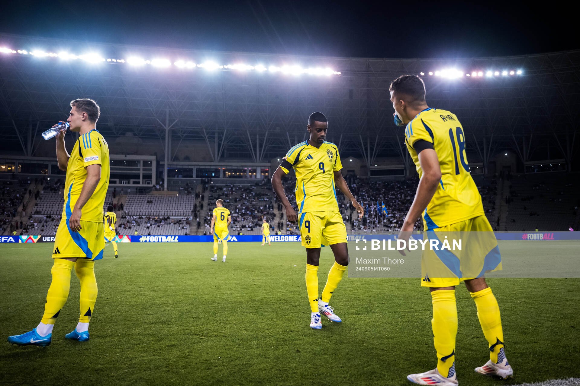 Alexander Isak and Yasin Ayari of Sweden