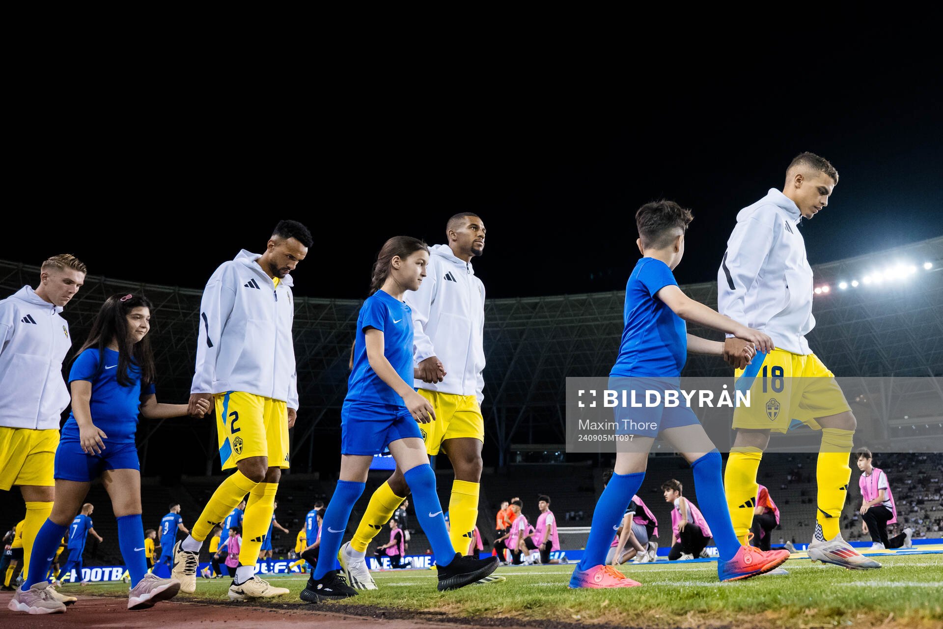 Alex Douglas , Isak Hien and Yasin Ayari of Sweden