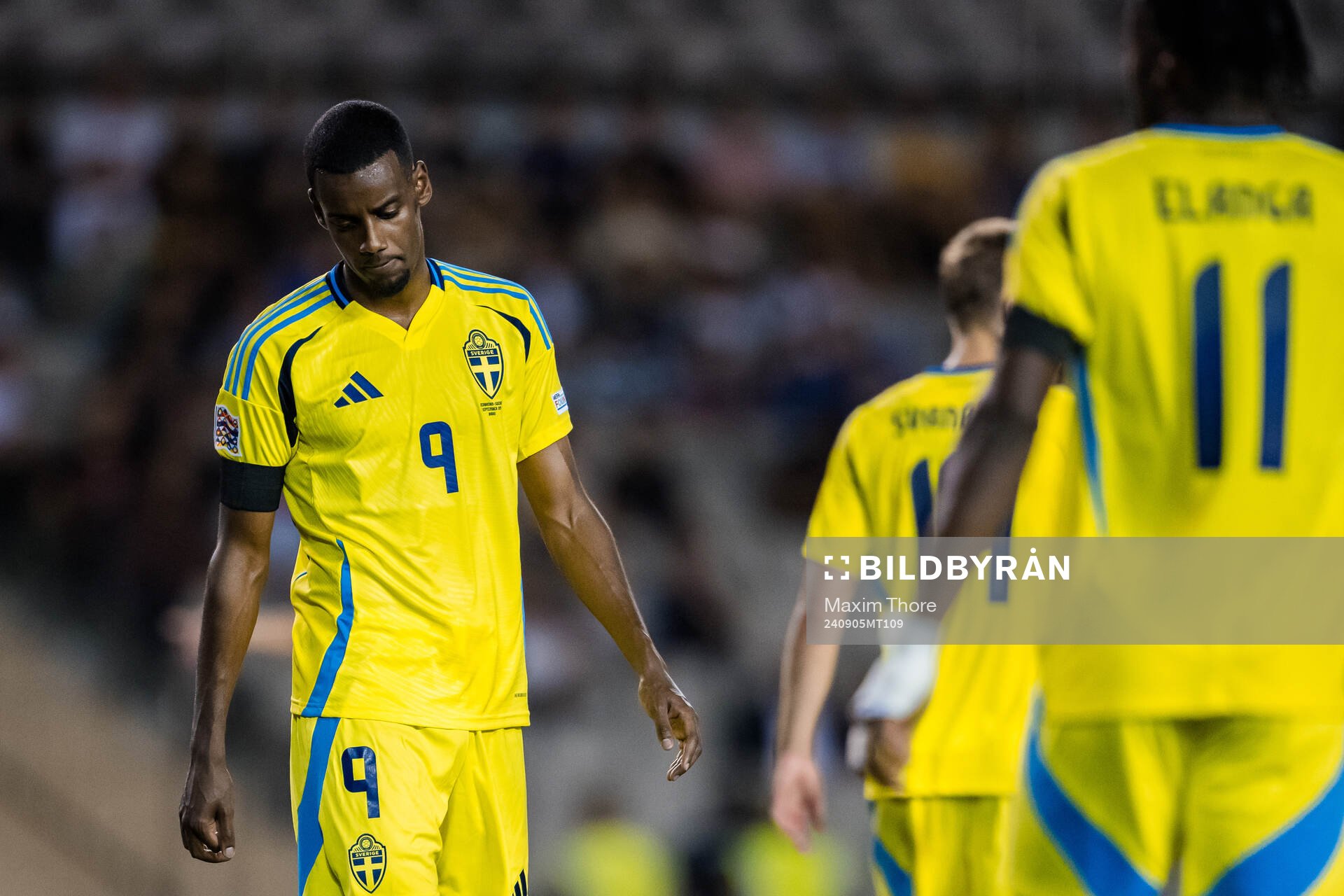 Alexander Isak of Sweden looks dejected