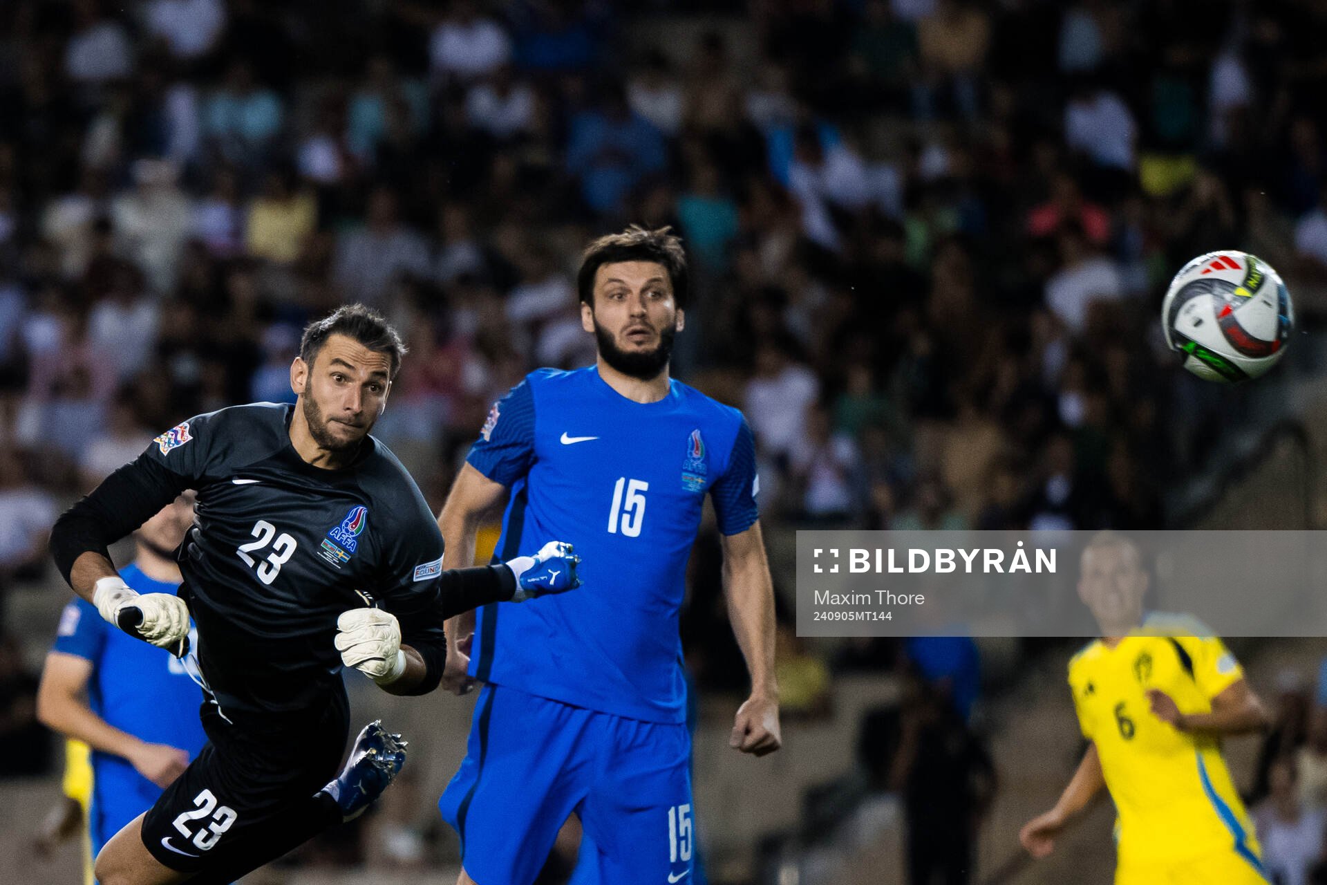 Goalkeeper Shakhrudin Magmomedaliyev of Azerbaijan