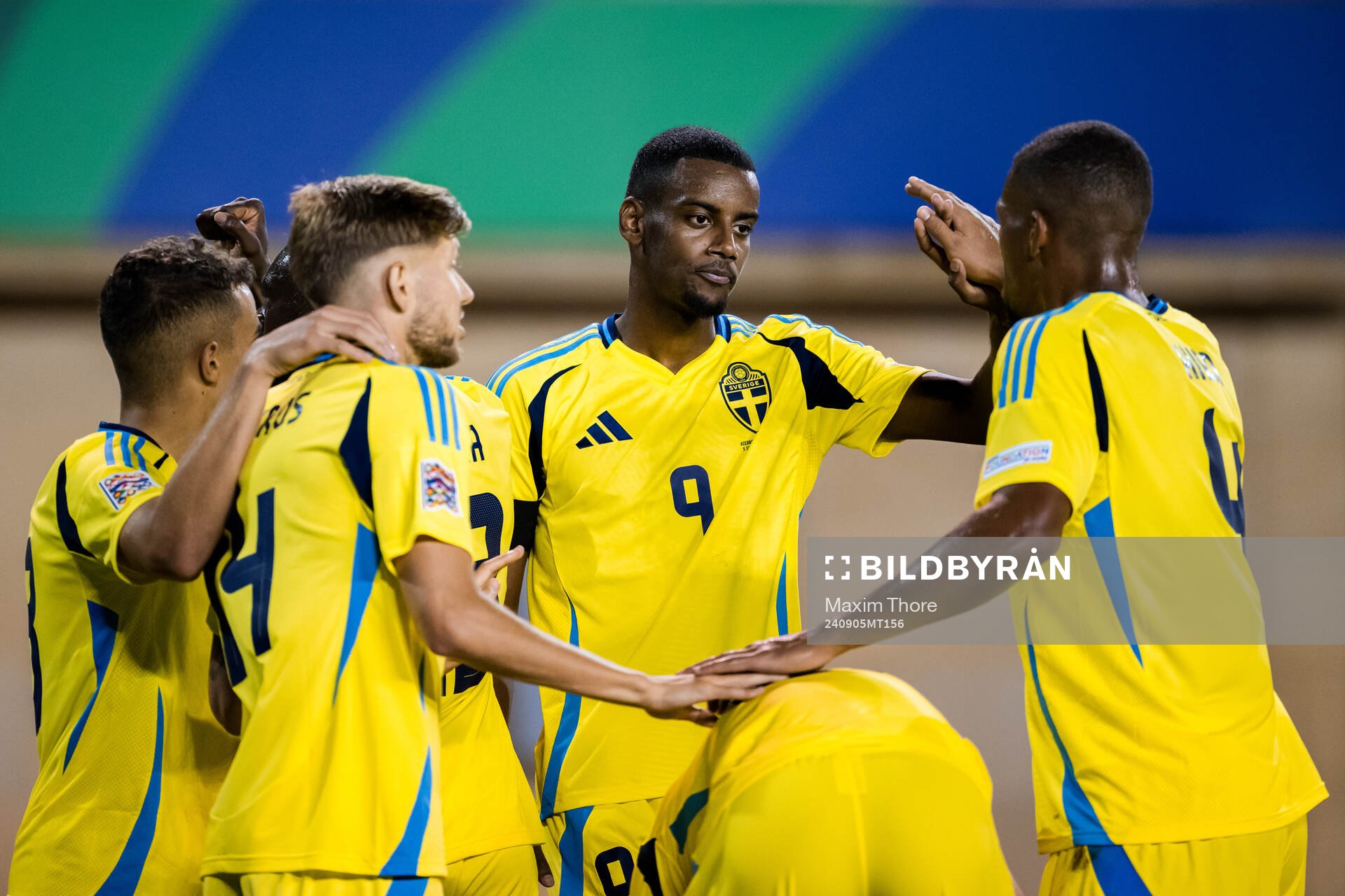 Alexander Isak of Sweden celebrates the 0-1 goal