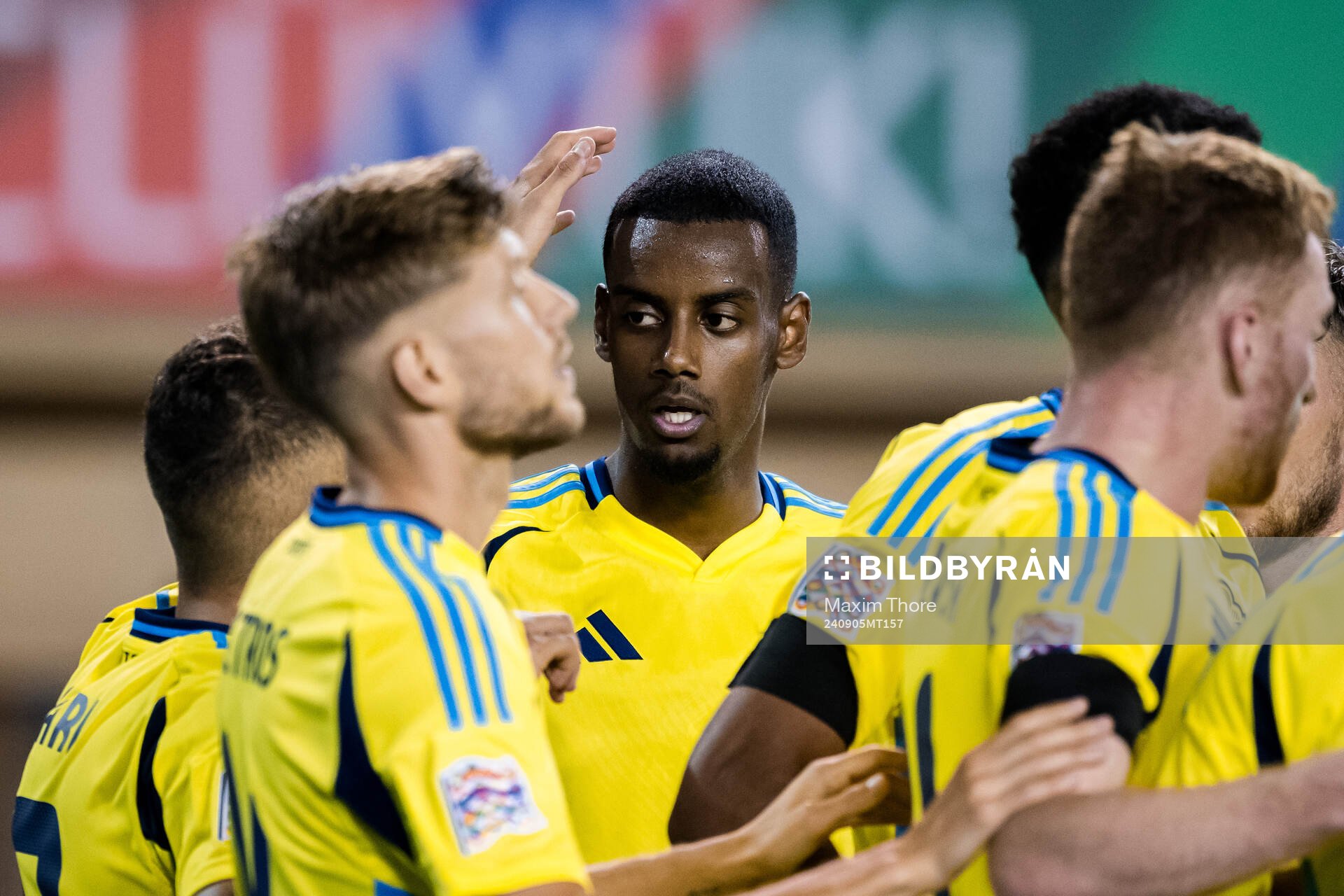 Alexander Isak of Sweden celebrates the 0-1 goal