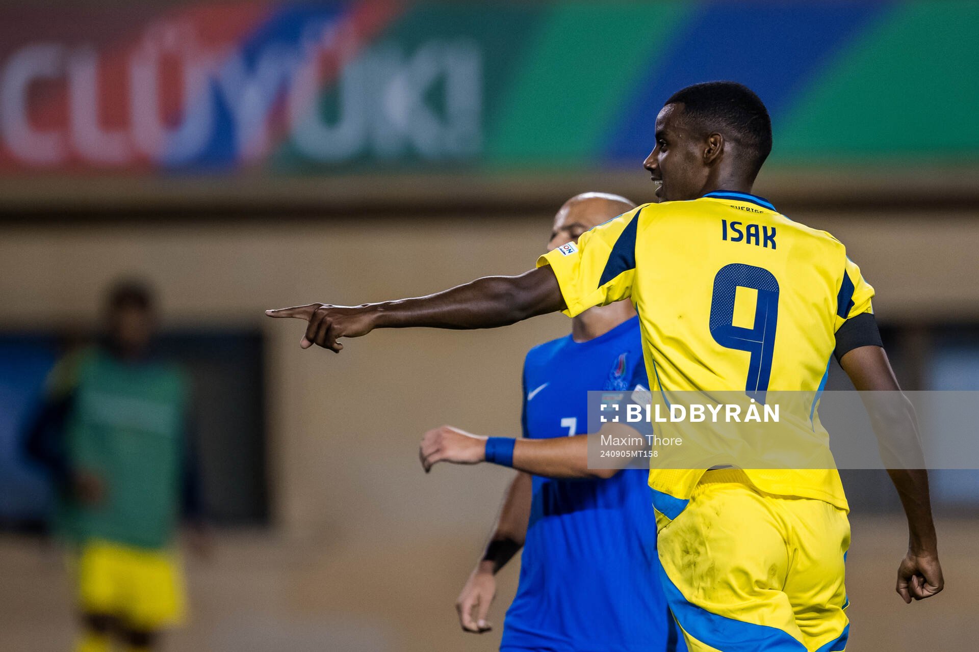 Alexander Isak of Sweden celebrates the 0-1 goal