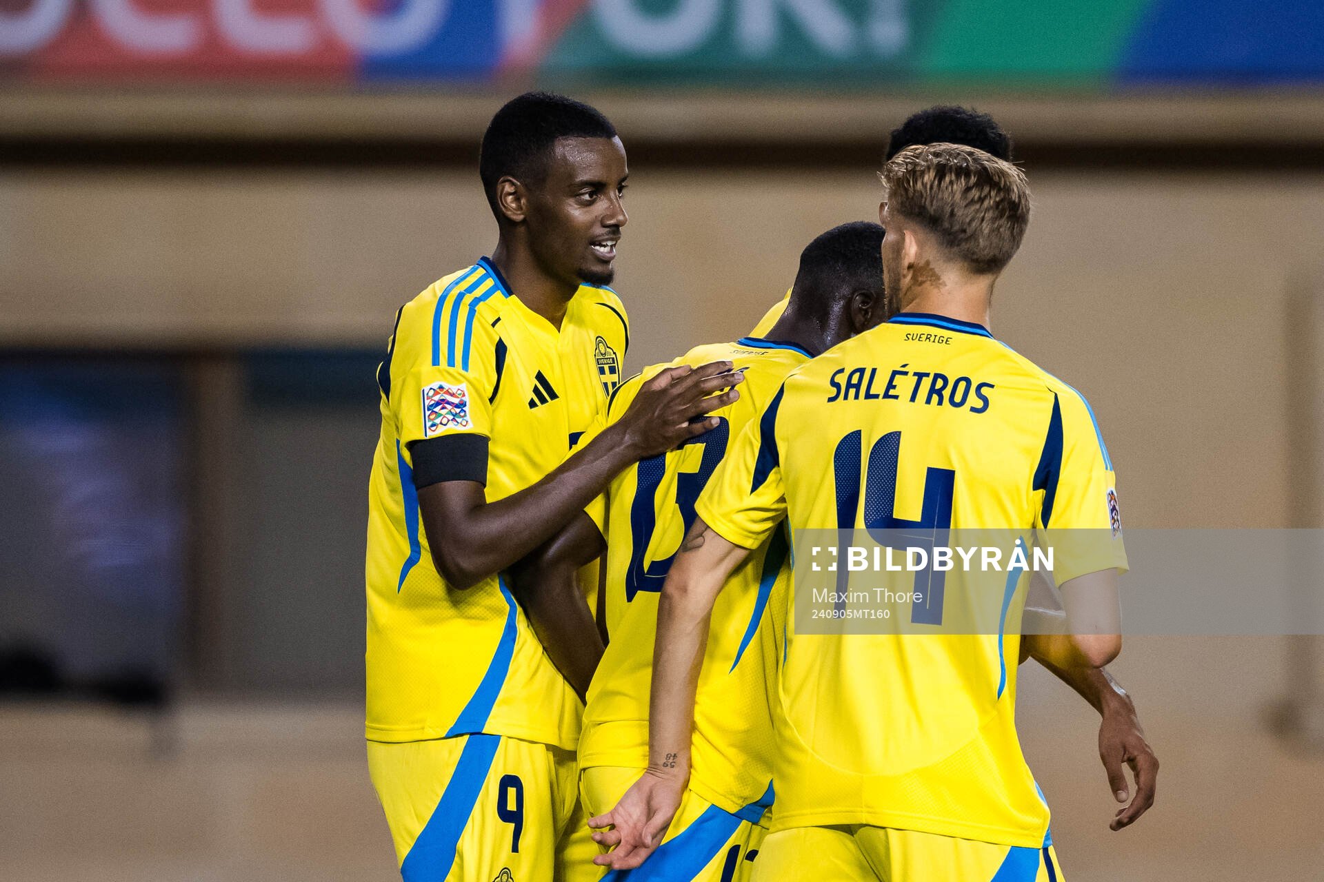 Alexander Isak of Sweden celebrates the 0-2 goal