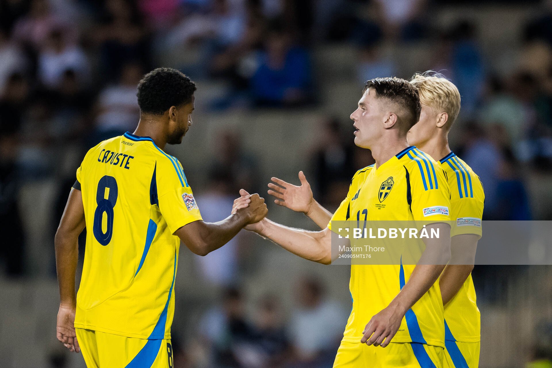 Viktor Gyökeres of Sweden celebrates the 0-3 goal