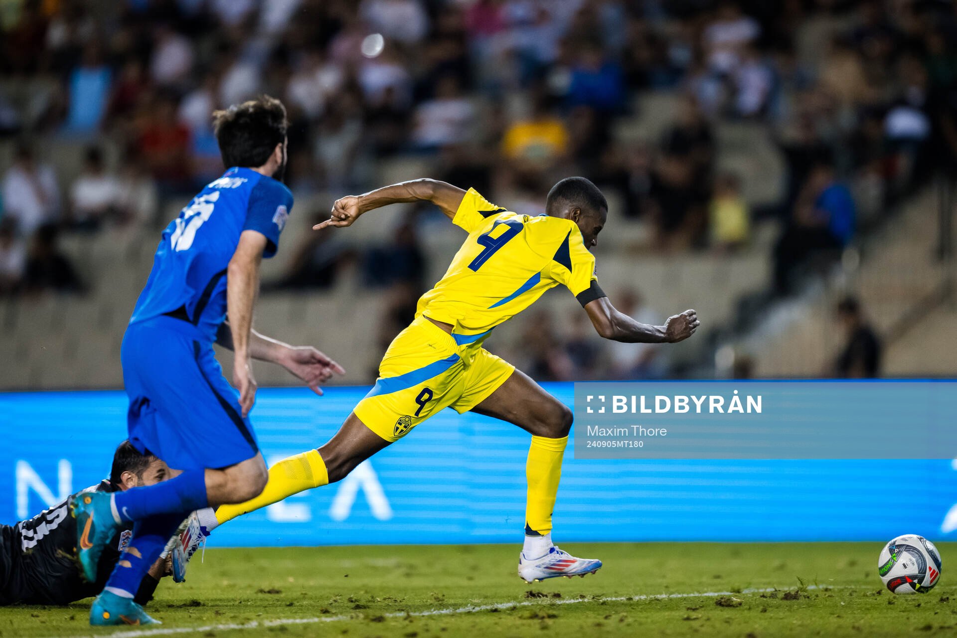 Goalkeeper Shakhrudin Magmomedaliyev of Azerbaijan against