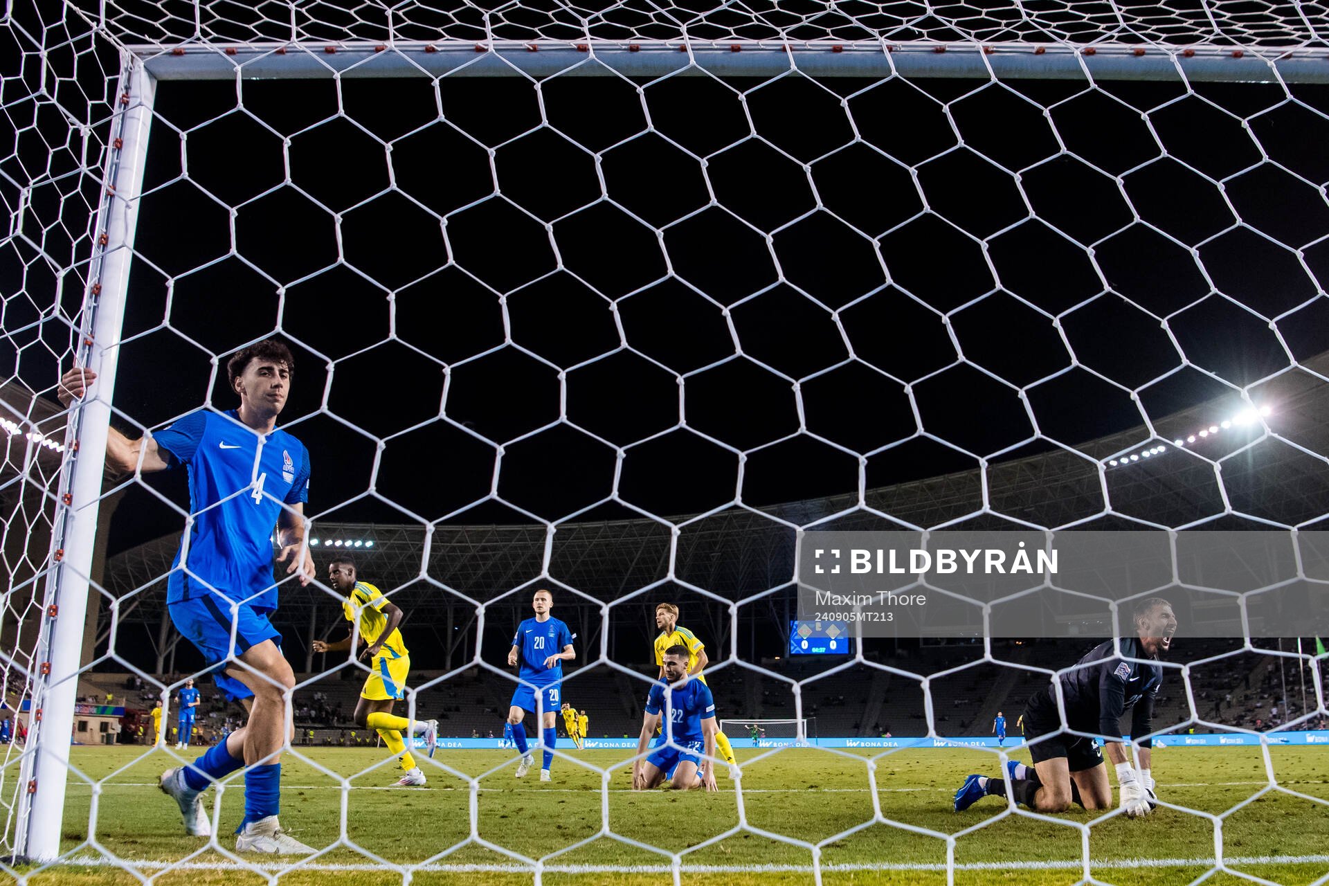 Alexander Isak of Sweden scores the 0-1 goal behind