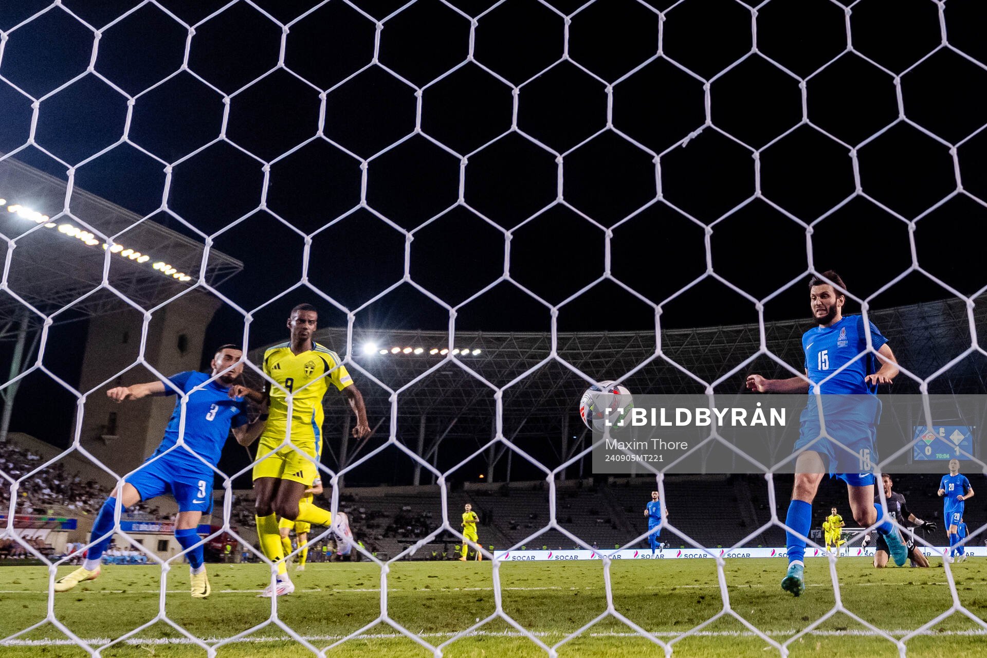 Alexander Isak of Sweden scores the 0-2 goal