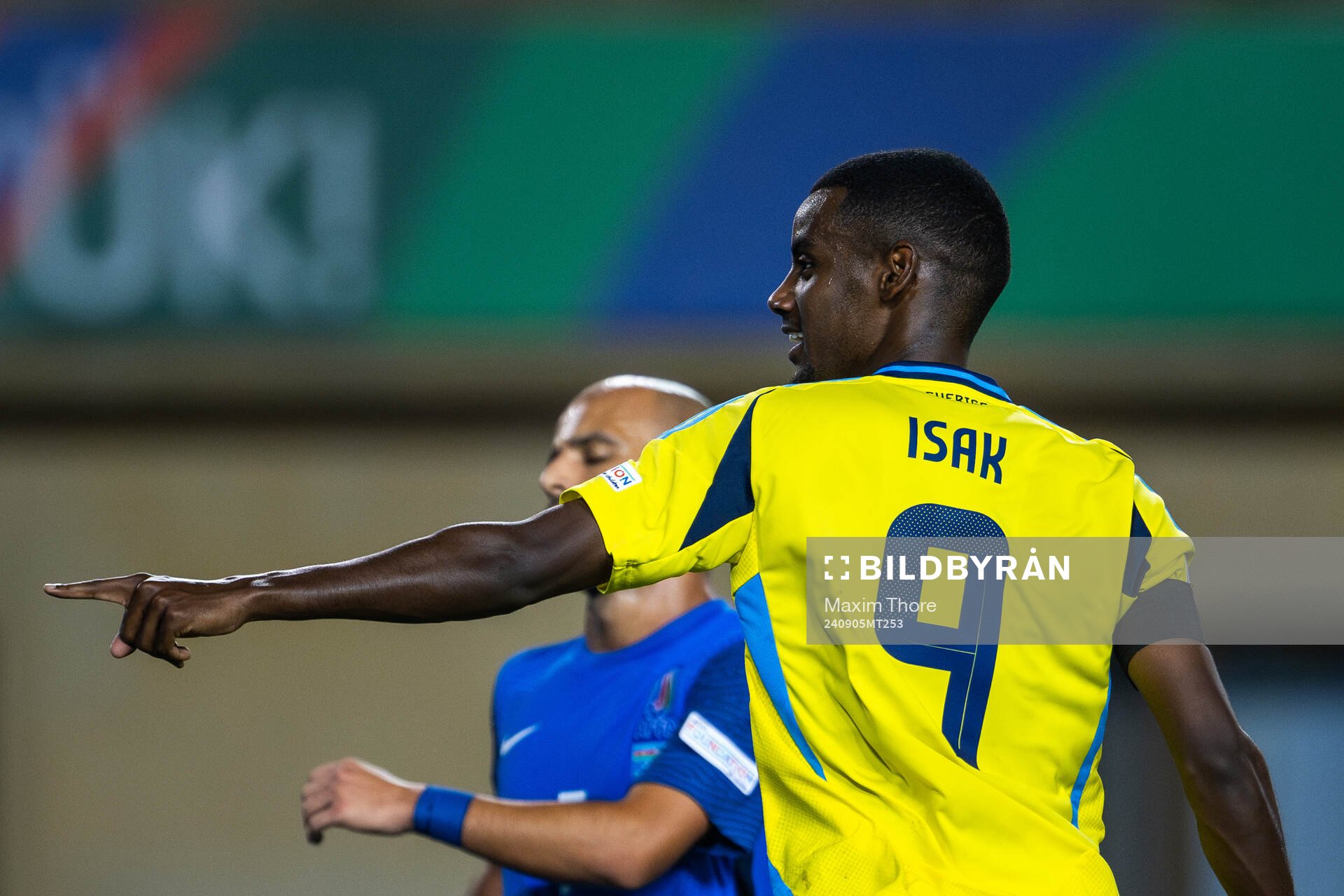 Alexander Isak of Sweden celebrates the 1-0 goal