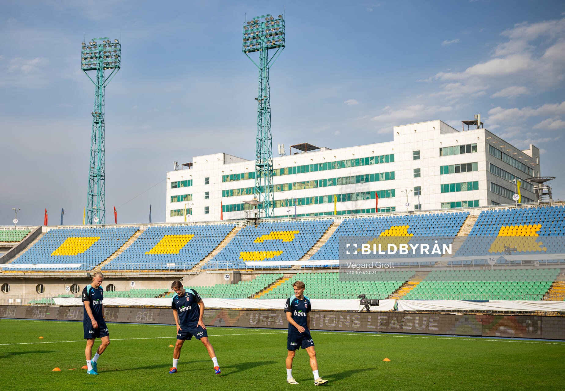 Erling Braut Haaland, Sander Berge and Martin Ødegaard of