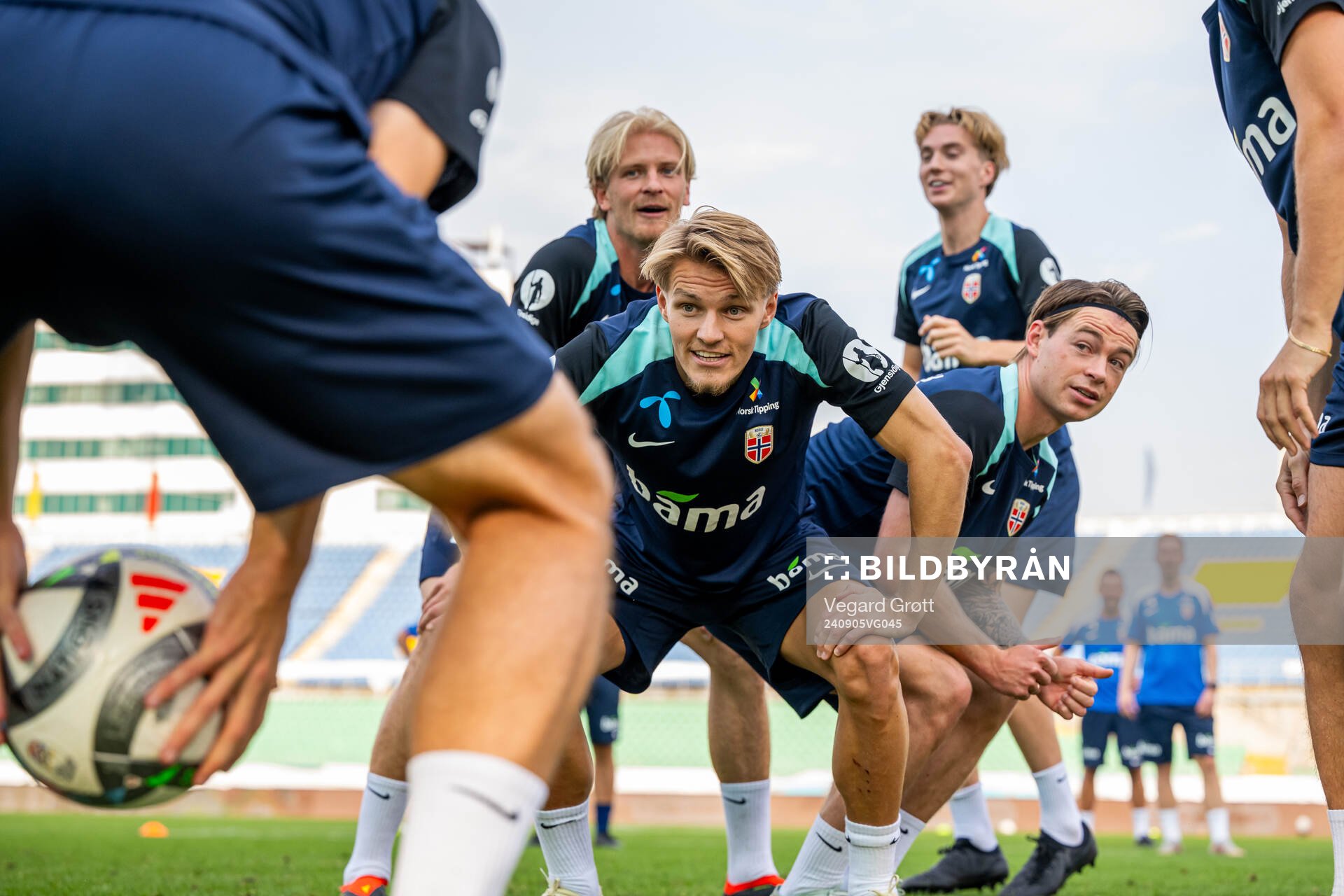 Morten Thorsby, Martin Ødegaard and Patrick Berg of the