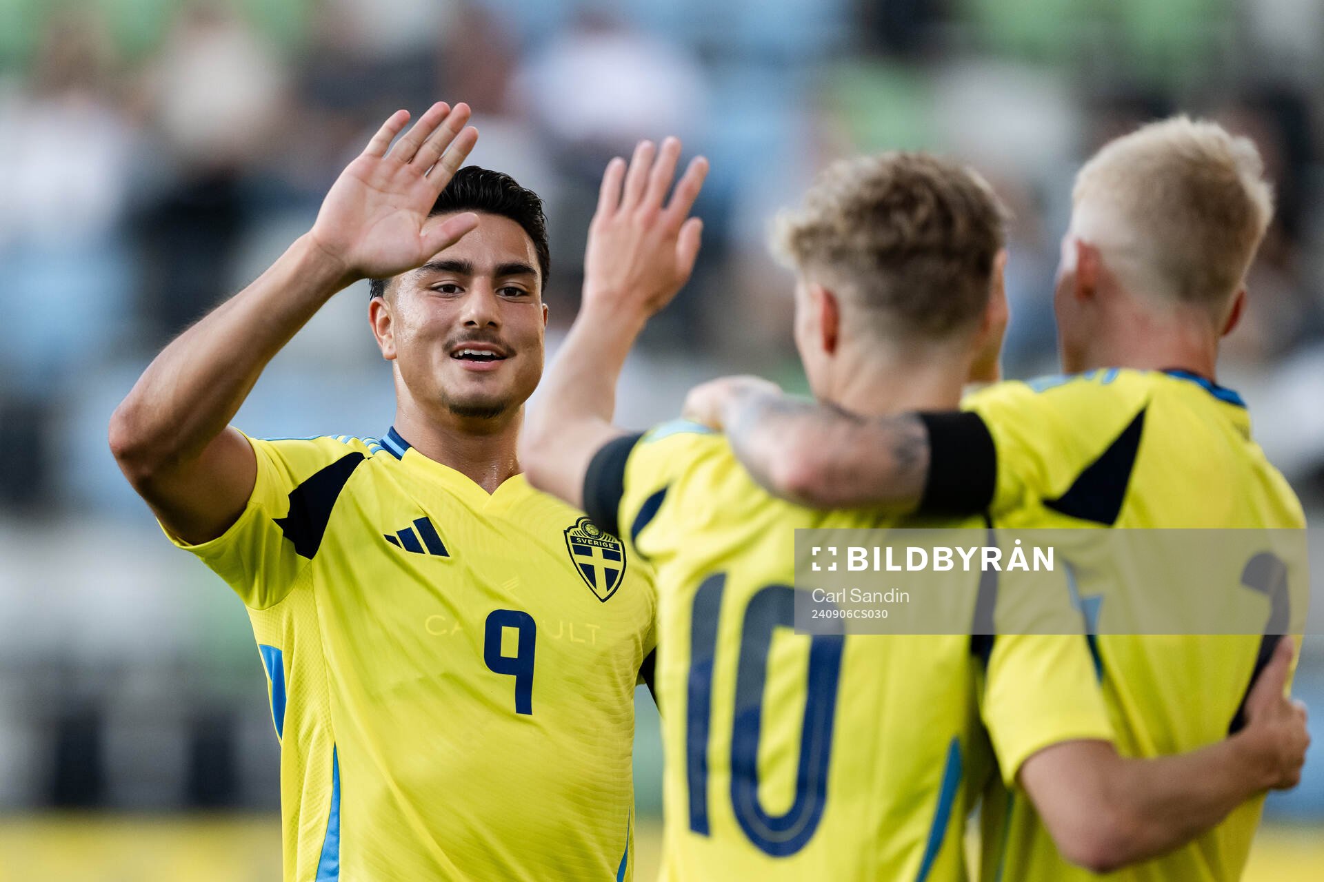 Jusef Erabi, Hugo Bolin and Melker Widell of Sweden