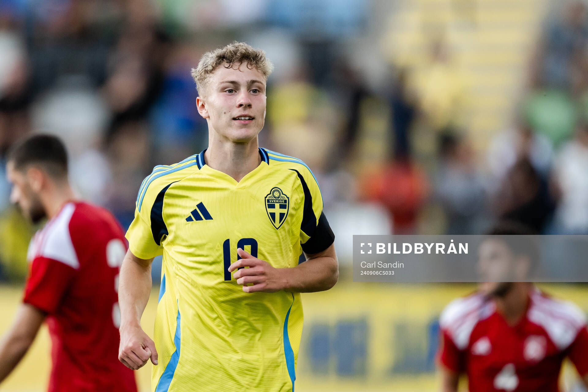 Hugo Bolin of Sweden celebrates the 5-0 goal