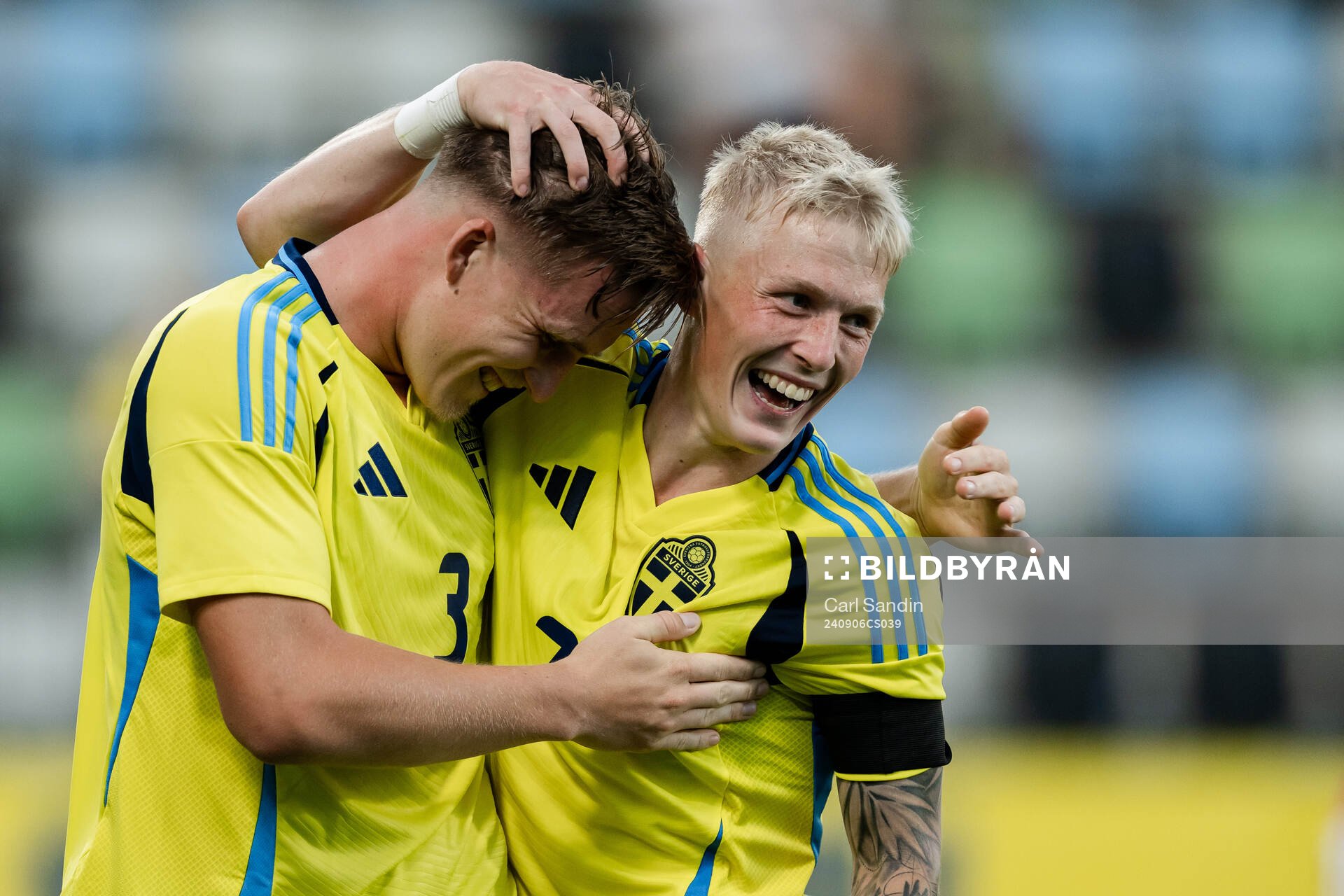 Casper Widell and Melker Widell of Sweden celebrate the 6-0