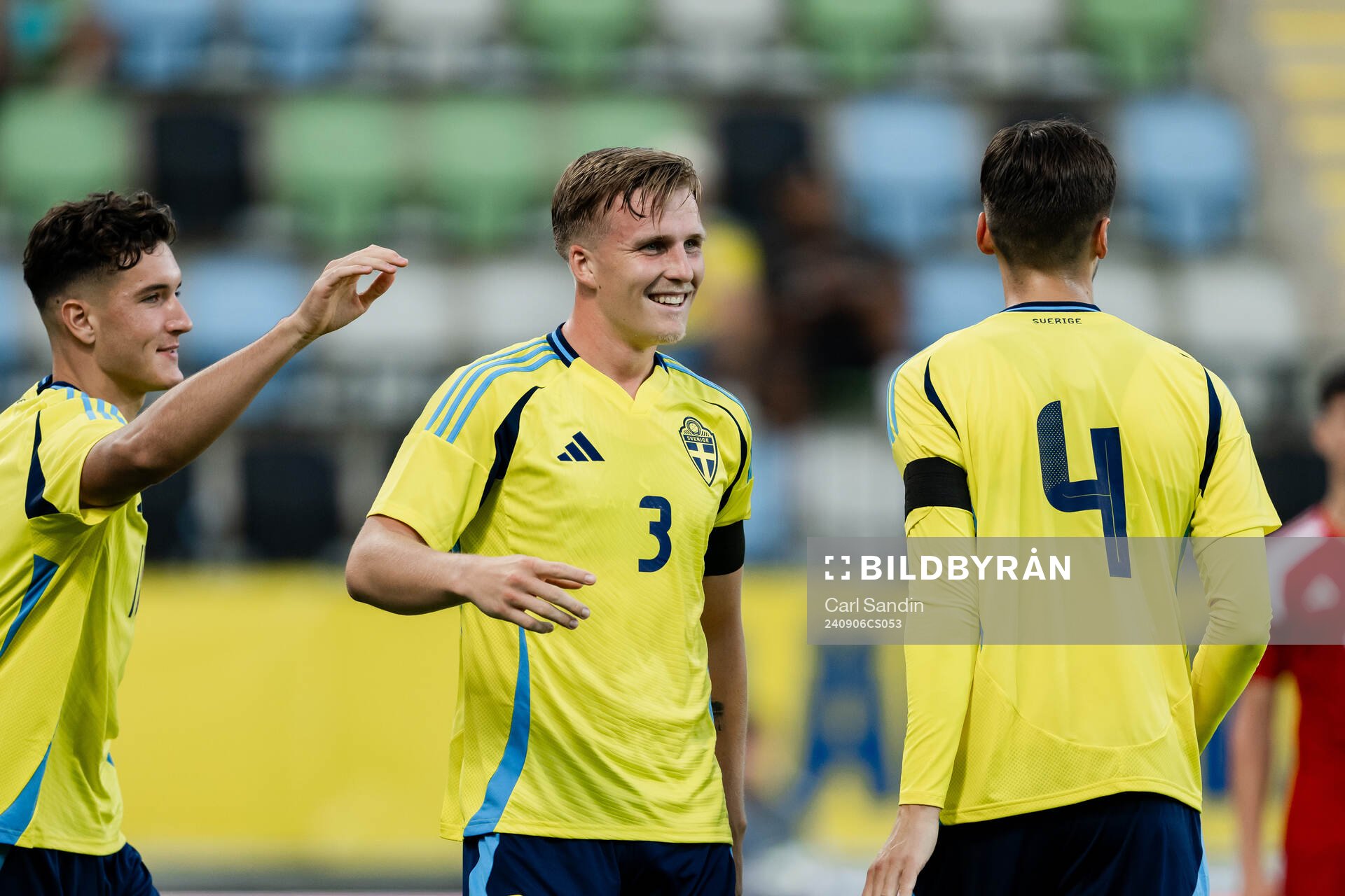Casper Widell of Sweden celebrates the 6-0 goal during the UEFA European Under-21 Qualifier football match between Sweden and Gibraltar on September 6, 2024 in Jönköping.