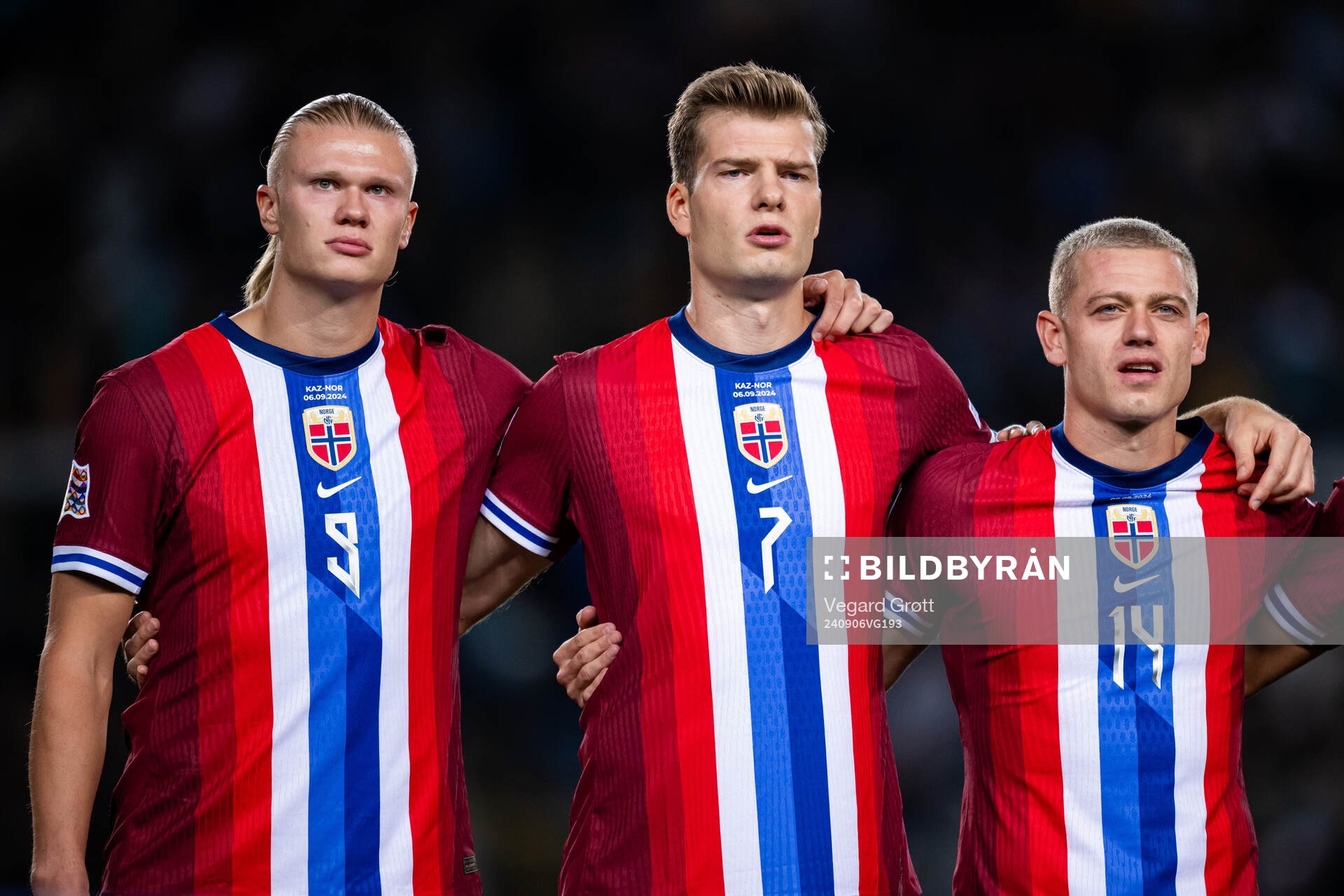 Erling Braut Haaland, Alexander Sørloth and Julian Ryerson