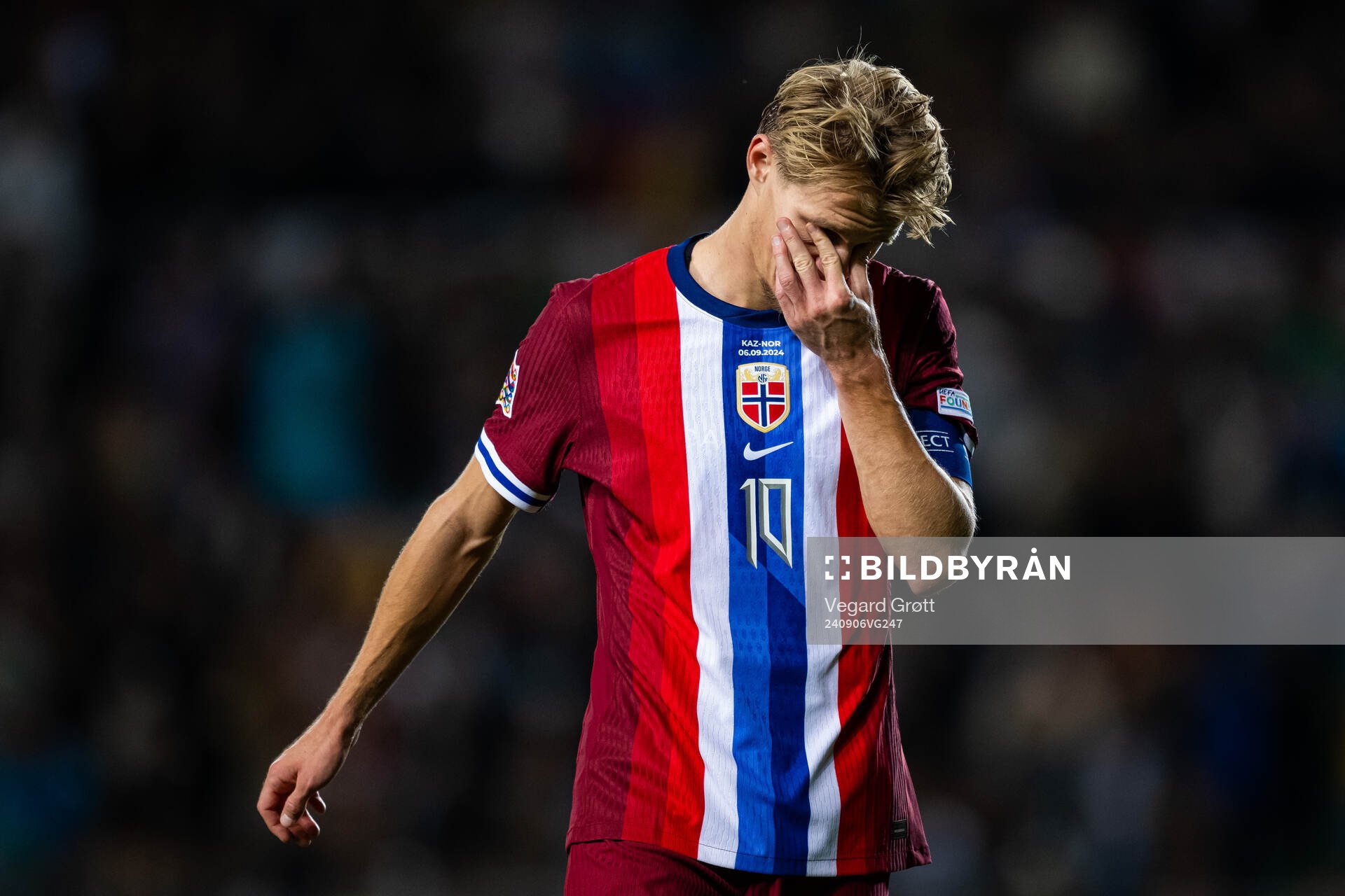 Martin Ødegaard of Norway looks dejected