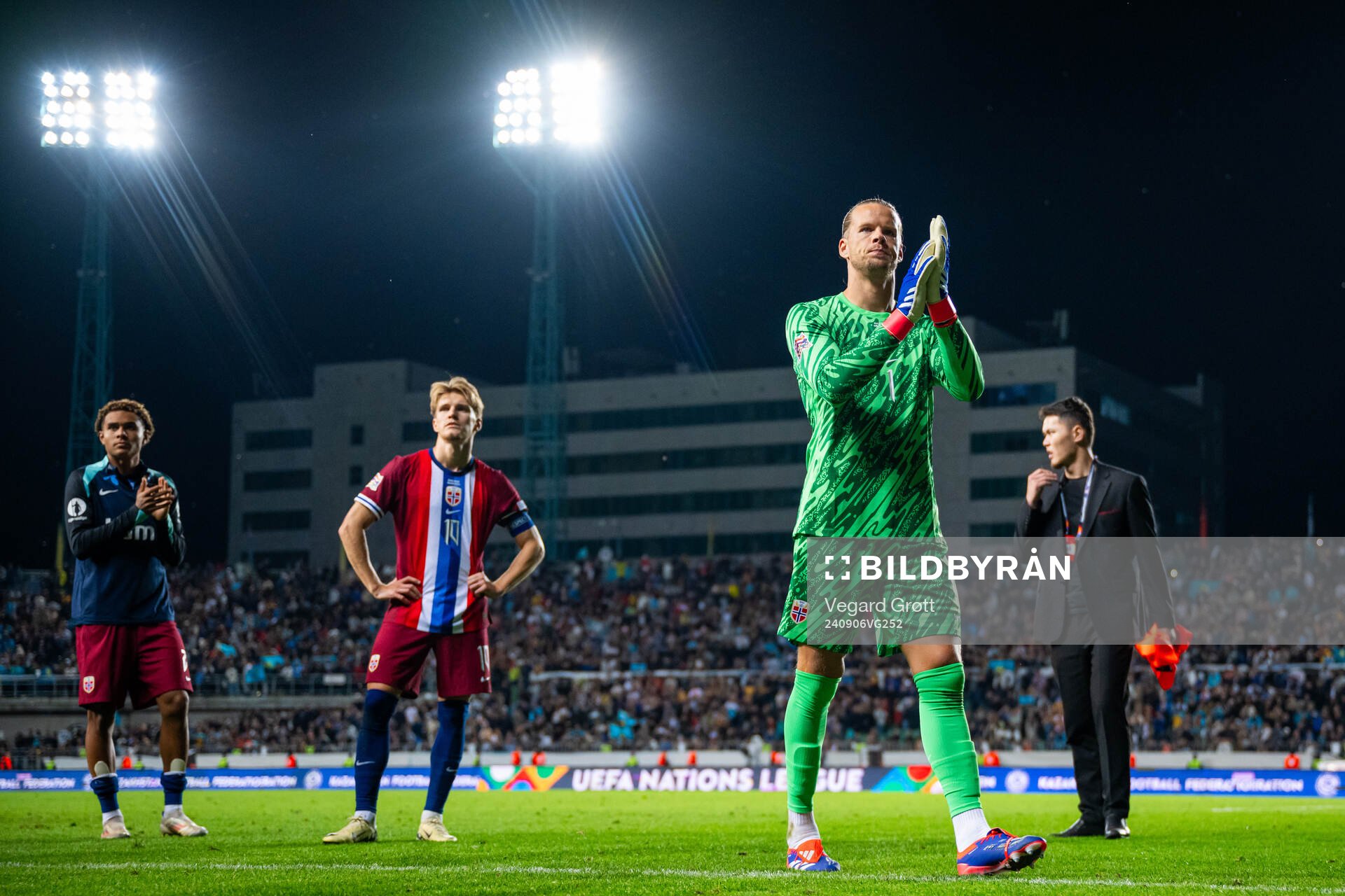 Goalkeeper Ørjan Håskjold Nyland of Norway looks dejected