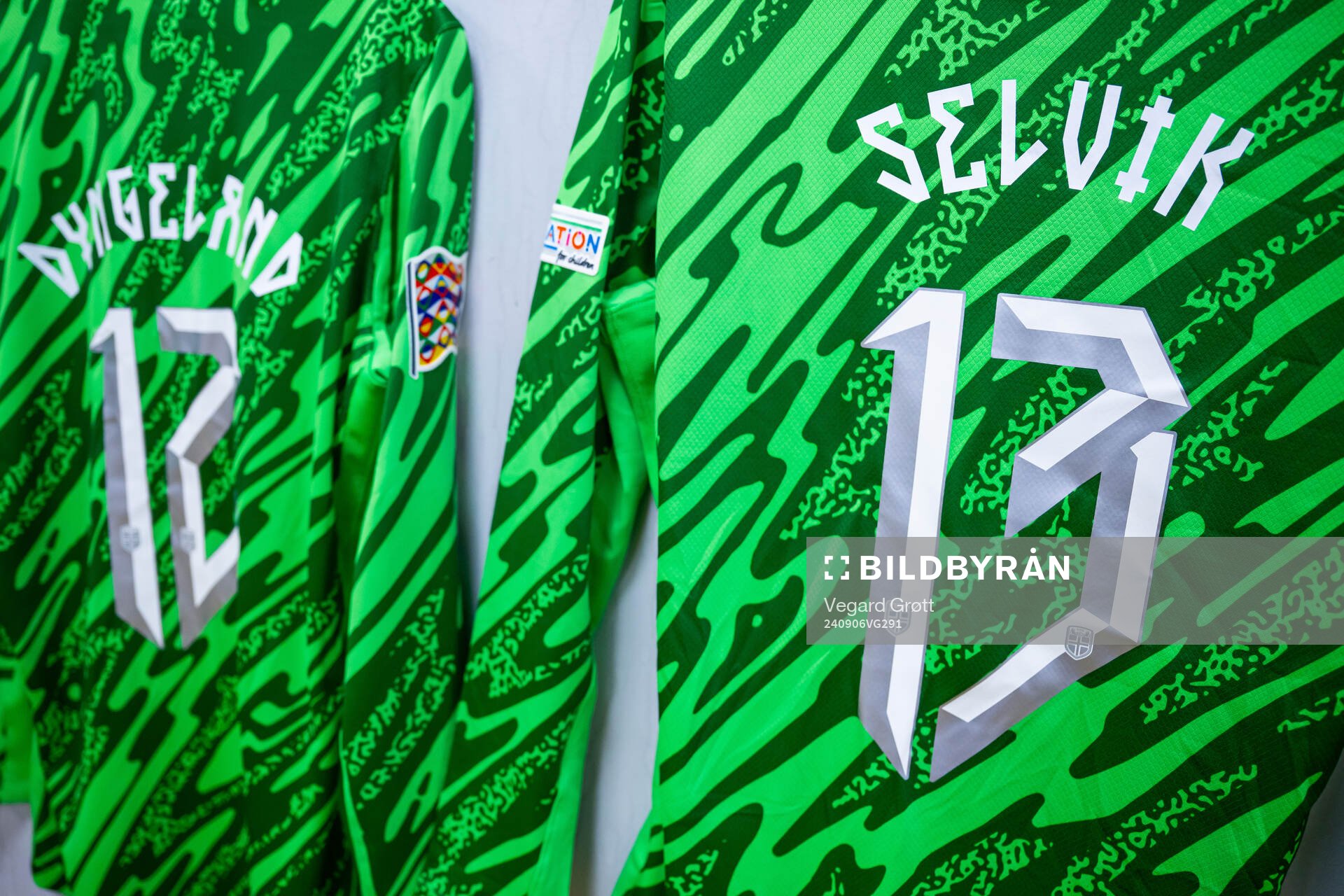 The kits of goalkeeper Mathias Dyngeland and goalkeeper