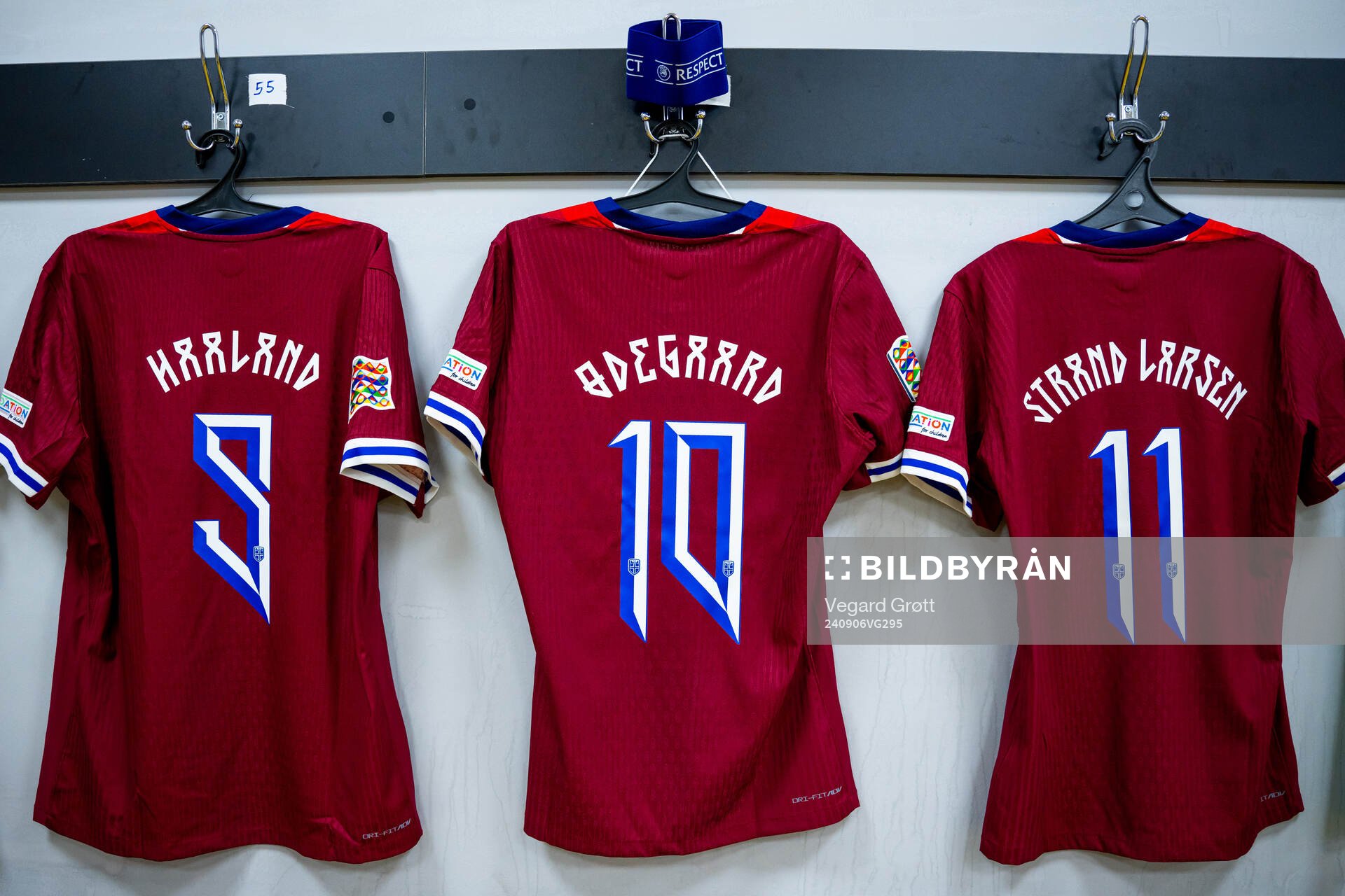 The kits of Erling Braut Haaland, Martin Ødegaard and