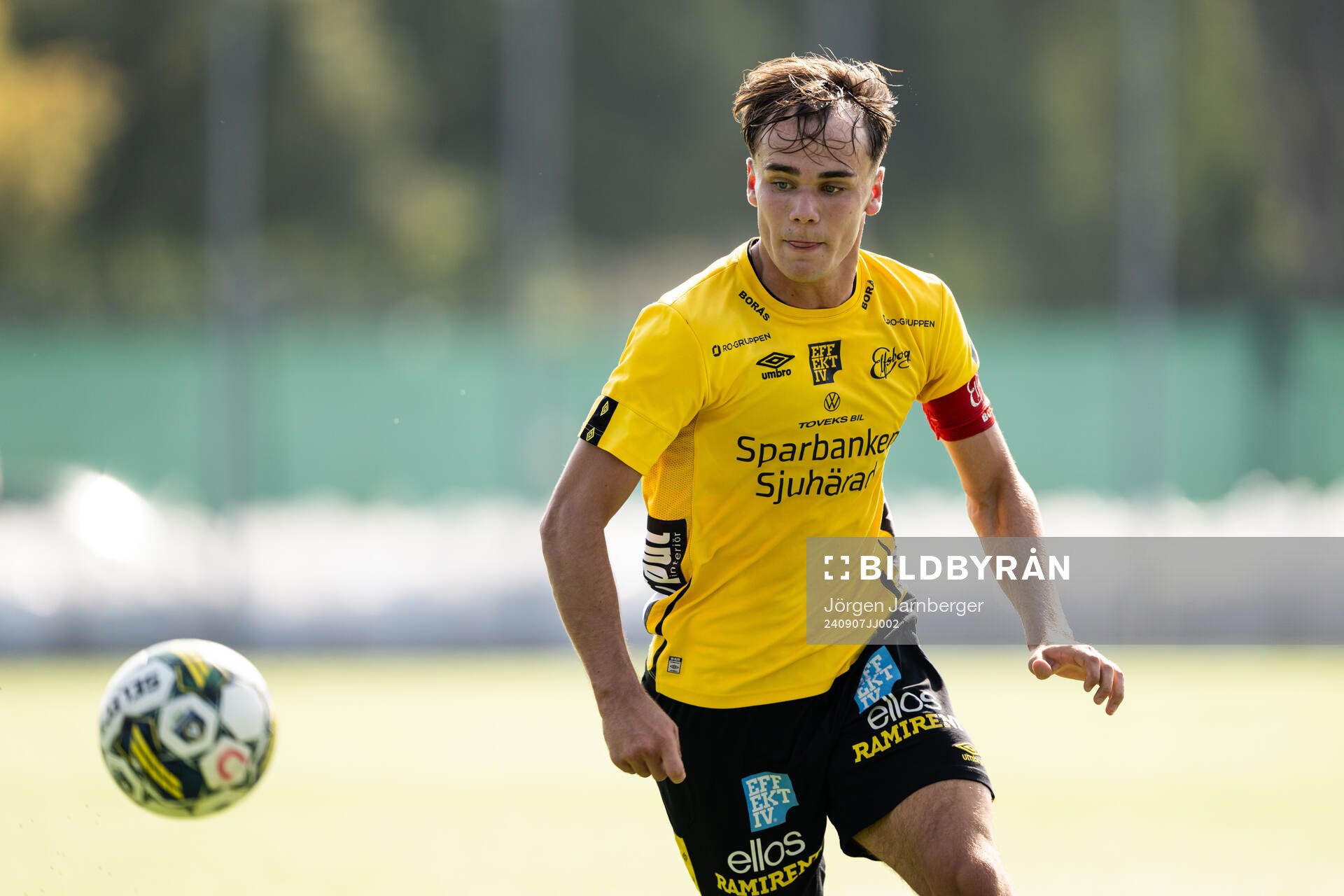 Elfsborgs Frode Aronsson under fotbollsmatchen i P19 Superettan Södra mellan Elfsborg och Åtvidaberg den 7 september 2024 i Borås.