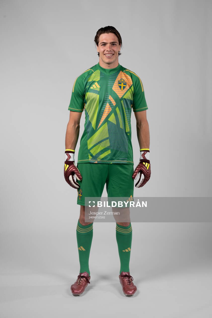 Goalkeeper Jacob Widell Zetterström of the Swedish men's football national team poses for a portrait on September 7, 2024 in Stockholm. 