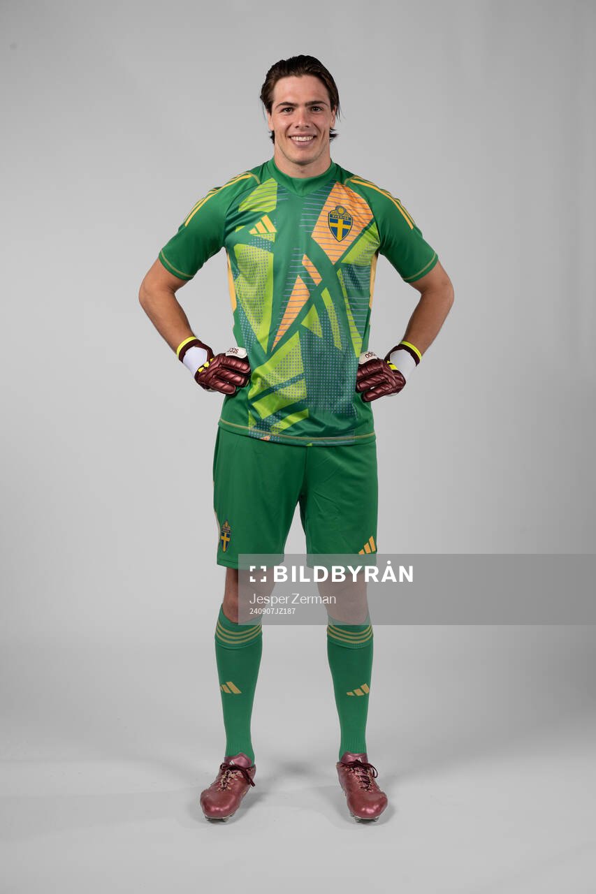 Goalkeeper Jacob Widell Zetterström of the Swedish men's
