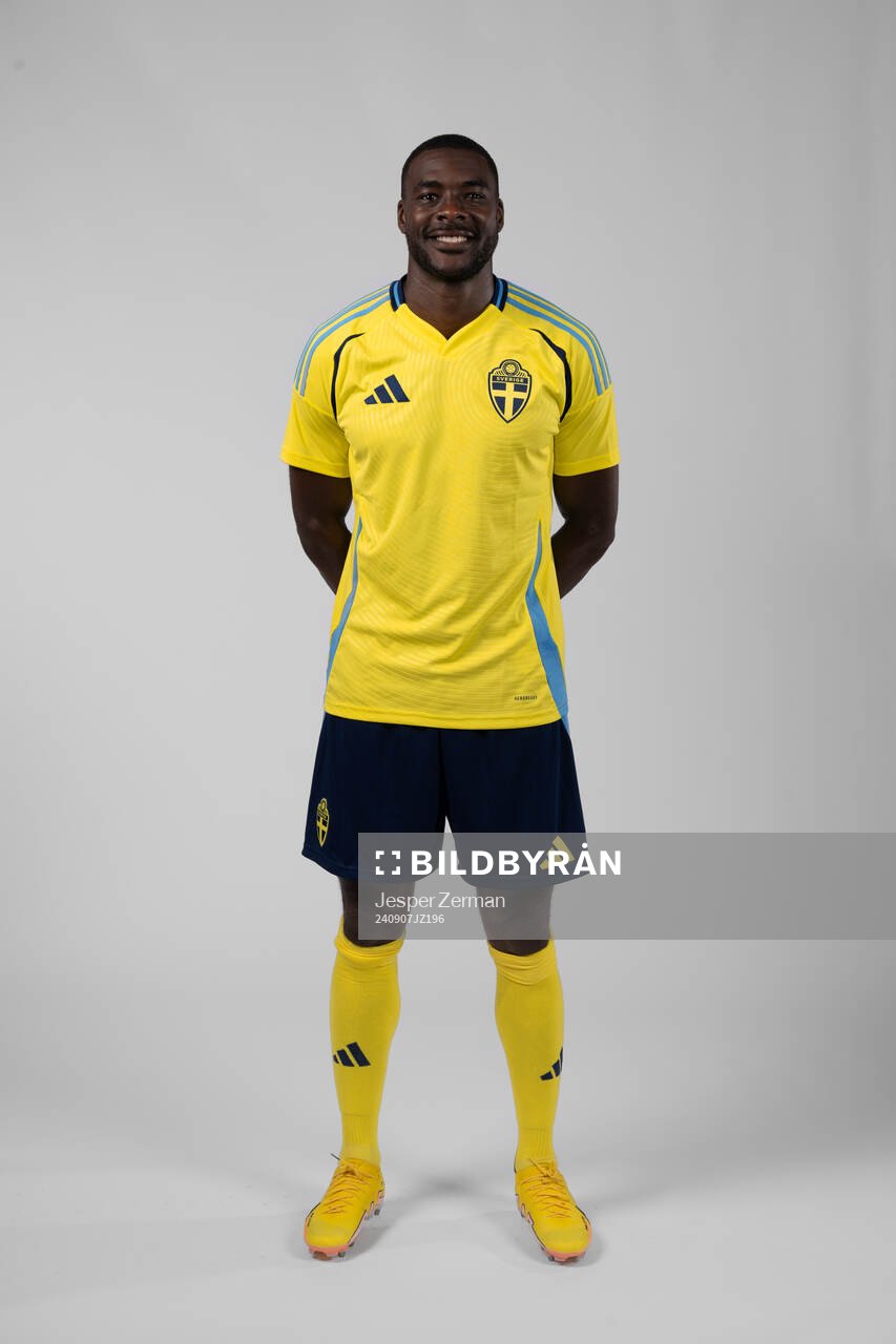 Ken Sema of the Swedish men's football national team poses