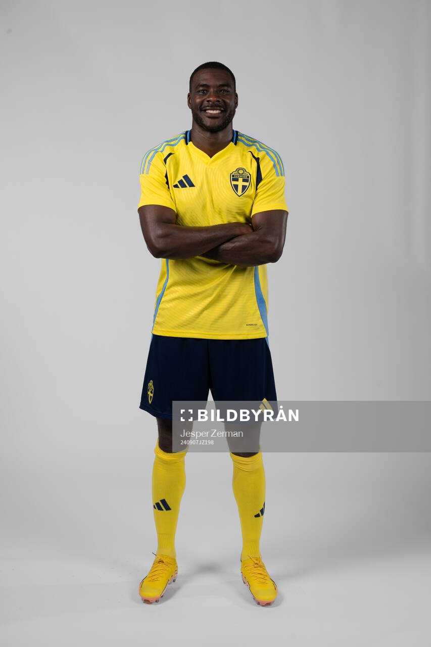 Ken Sema of the Swedish men's football national team poses