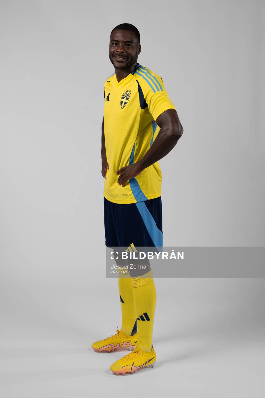 Ken Sema of the Swedish men's football national team poses