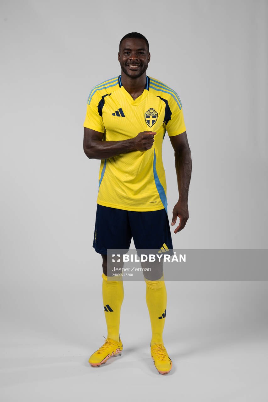Ken Sema of the Swedish men's football national team poses