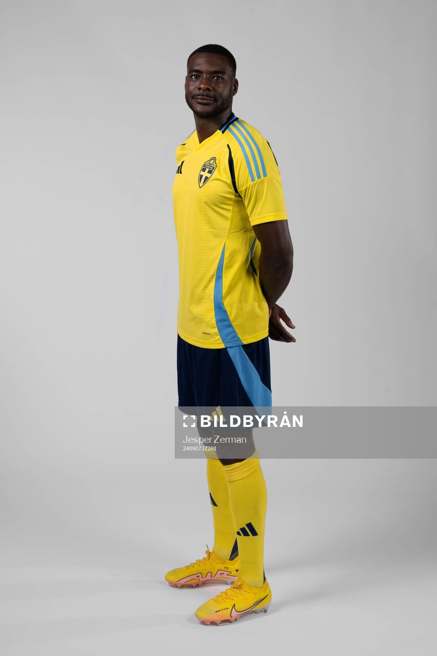 Ken Sema of the Swedish men's football national team poses