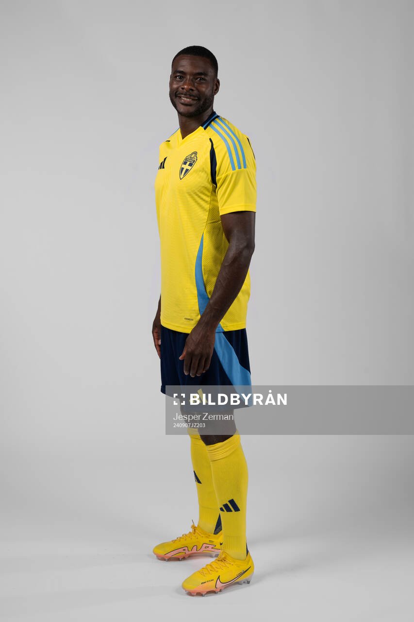 Ken Sema of the Swedish men's football national team poses