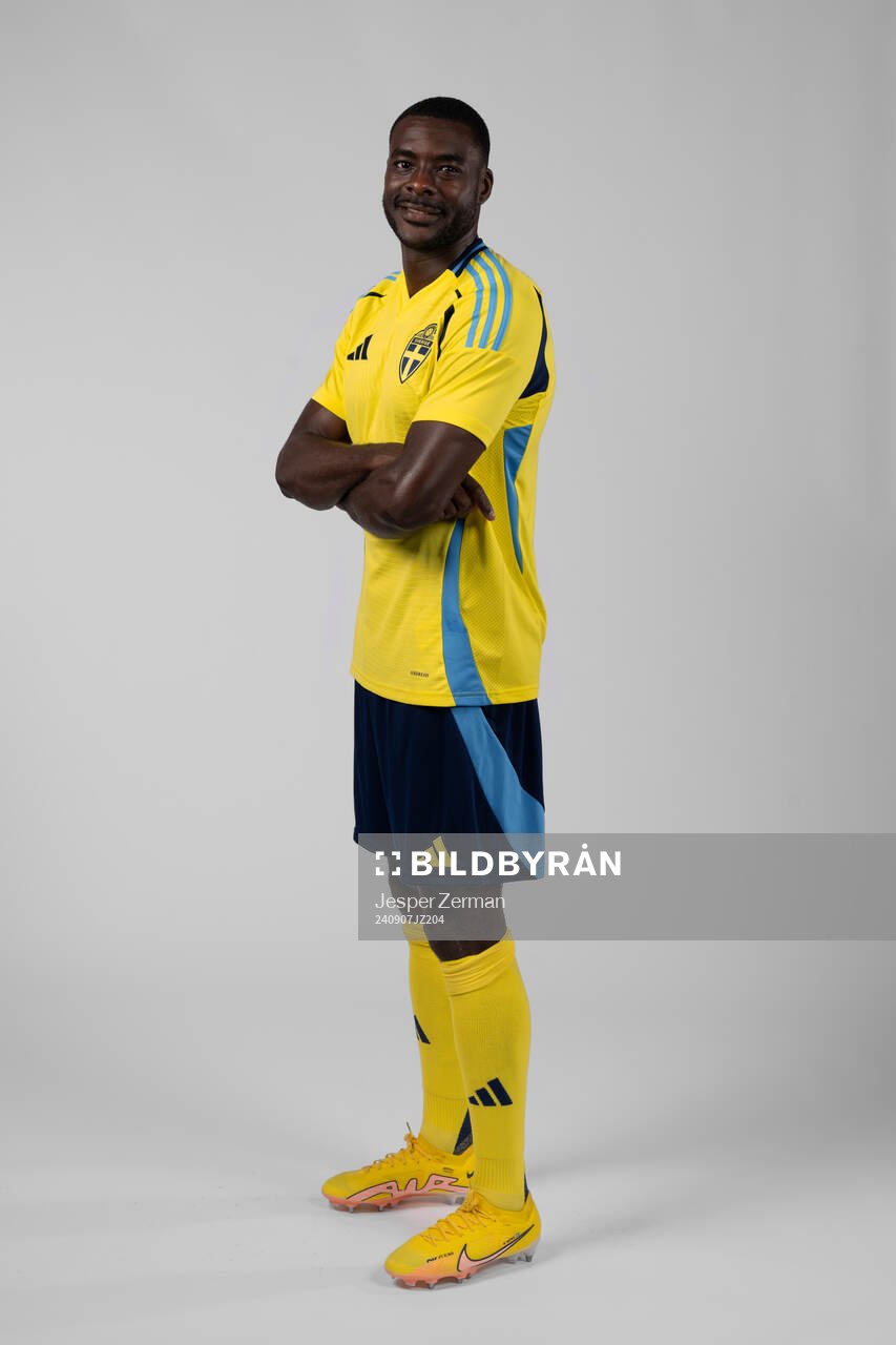 Ken Sema of the Swedish men's football national team poses