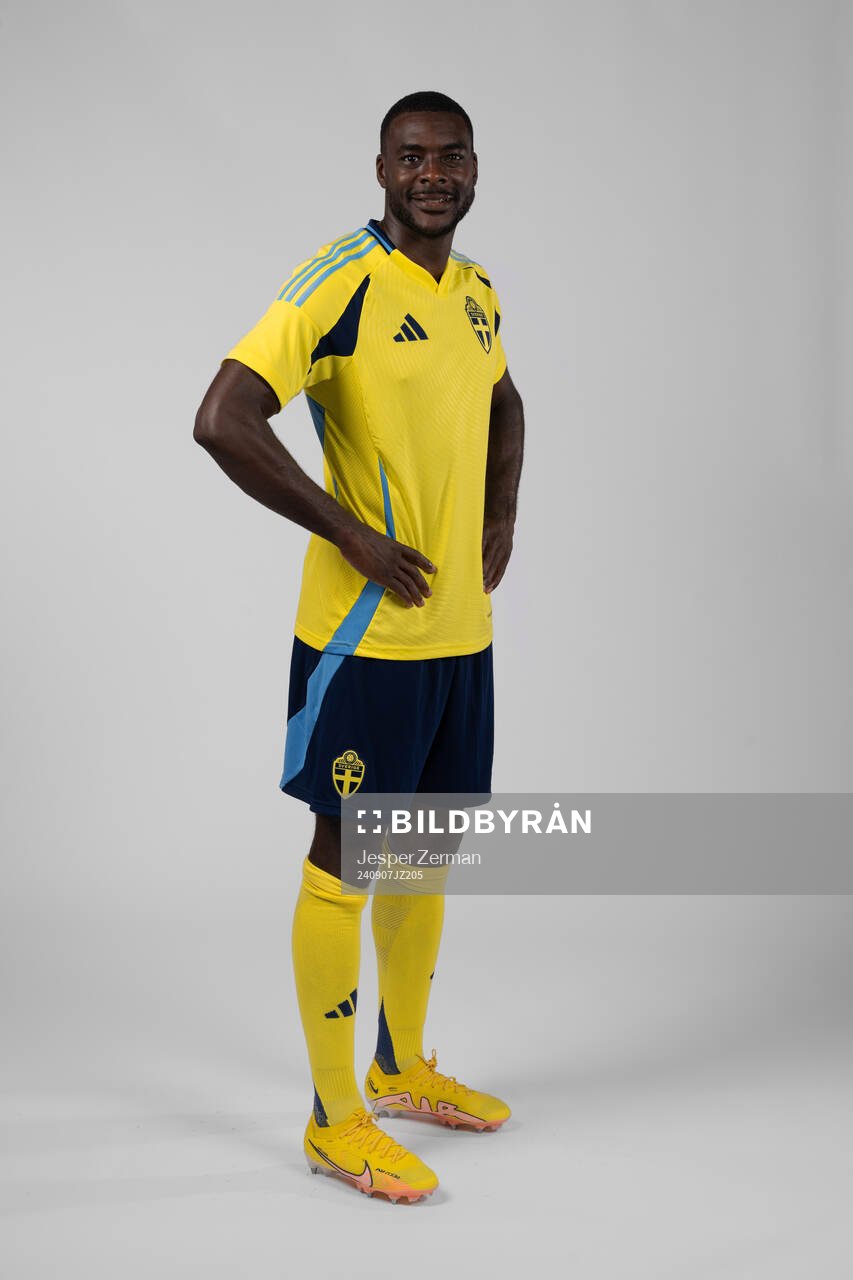 Ken Sema of the Swedish men's football national team poses