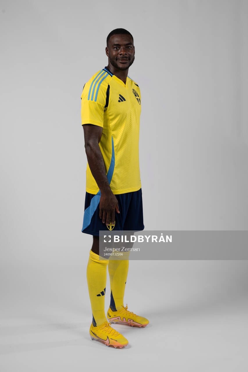 Ken Sema of the Swedish men's football national team poses