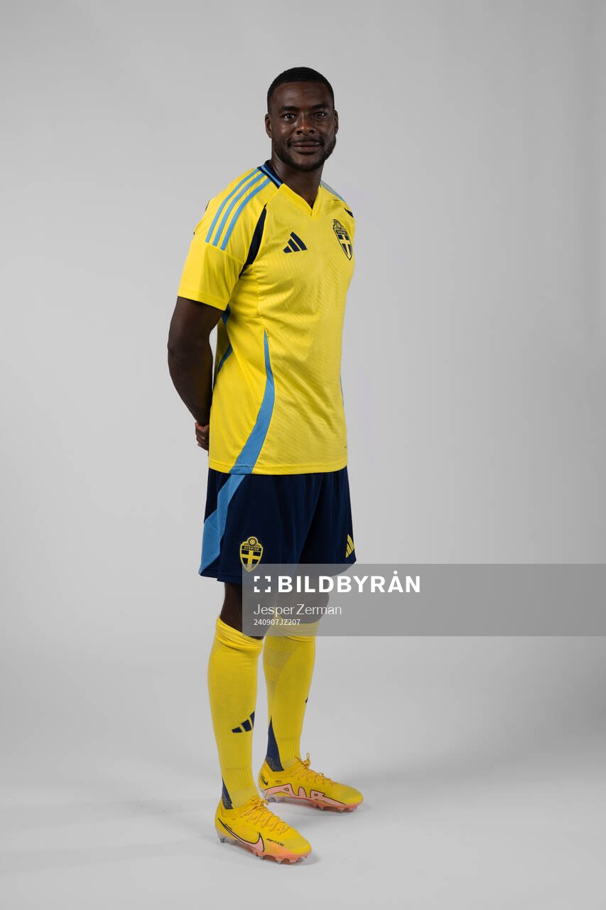 Ken Sema of the Swedish men's football national team poses