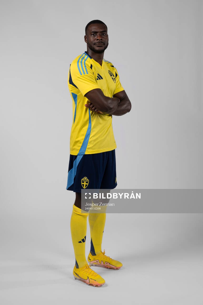 Ken Sema of the Swedish men's football national team poses