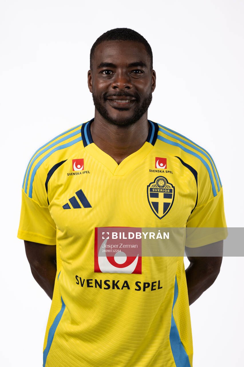 Ken Sema of the Swedish men's football national team poses