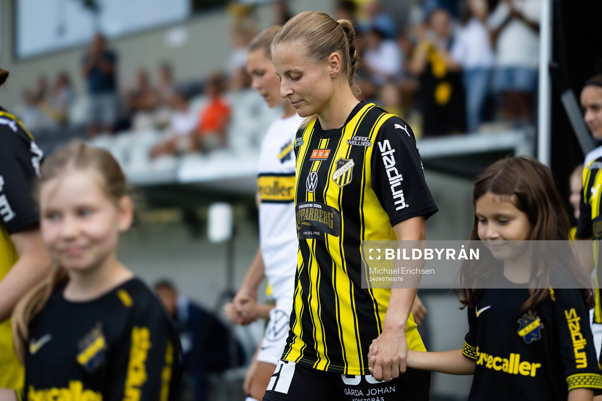 Häckens Anna Anvegård inför fotbollsmatchen i Damallsvenskan mellan Häcken och AIK den 7 september 2024 i Göteborg. 